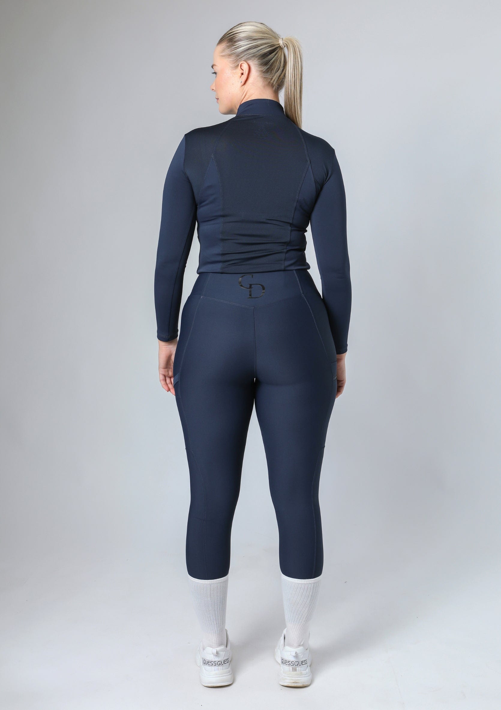 Klassische Reitleggings zum Überziehen (Marineblau)