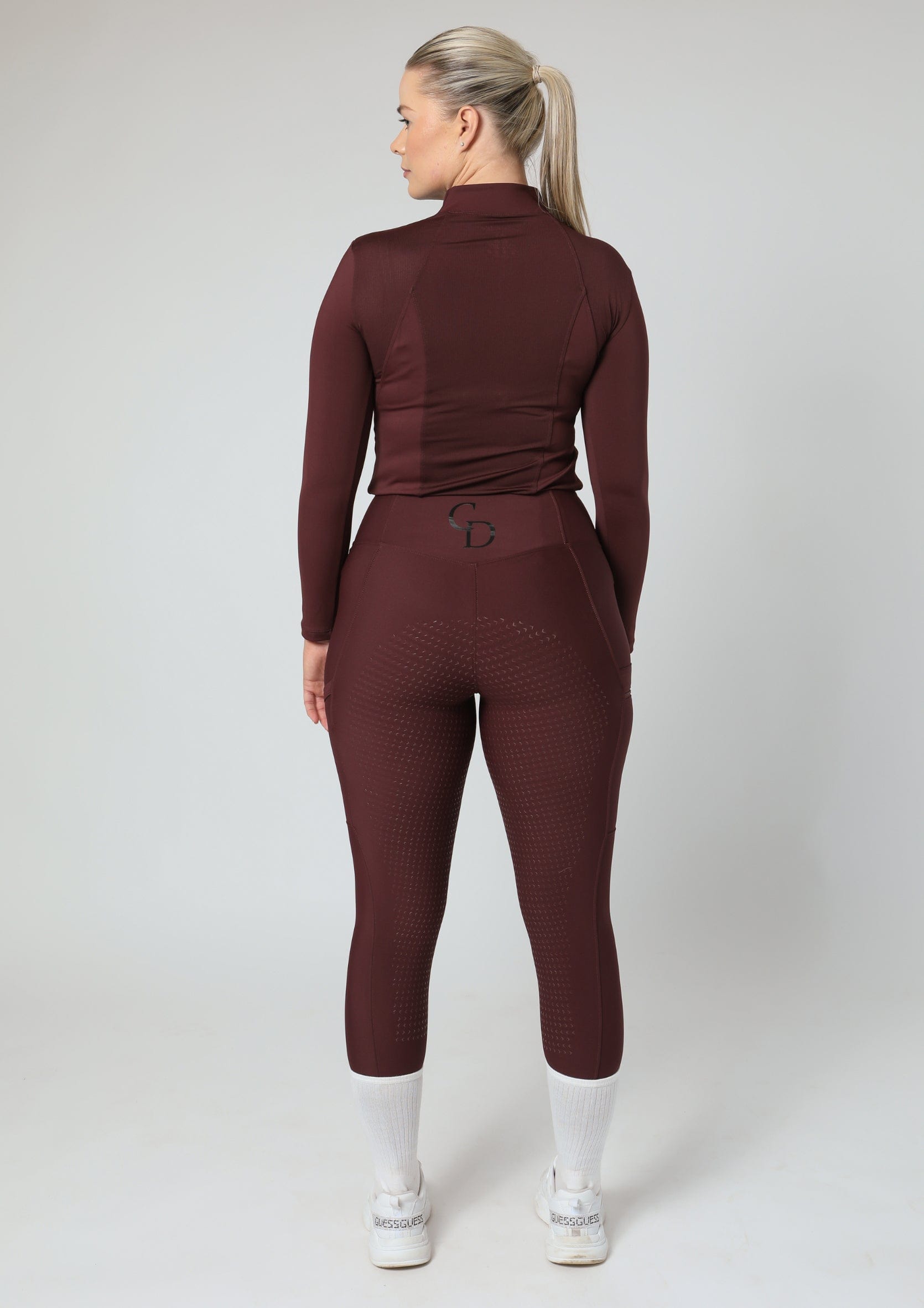 Motion Reitleggings mit Vollbesatz (Weinrot)