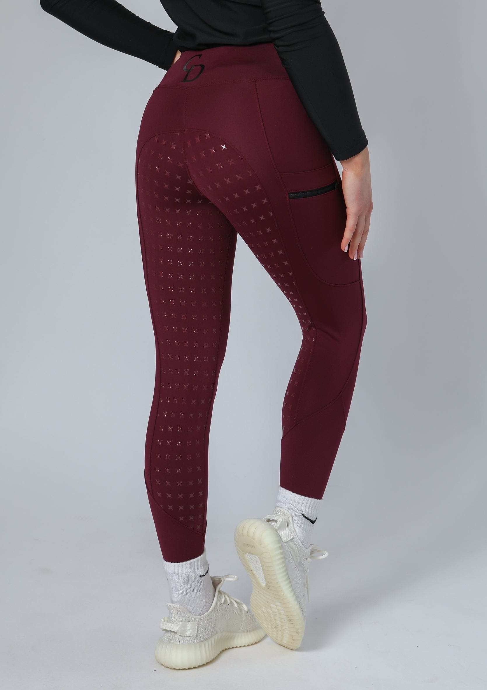 Thermal Performance Reitleggings mit Vollbesatz (Weinrot)