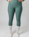 Klassische Reitleggings zum Überziehen (Salbeigrün)