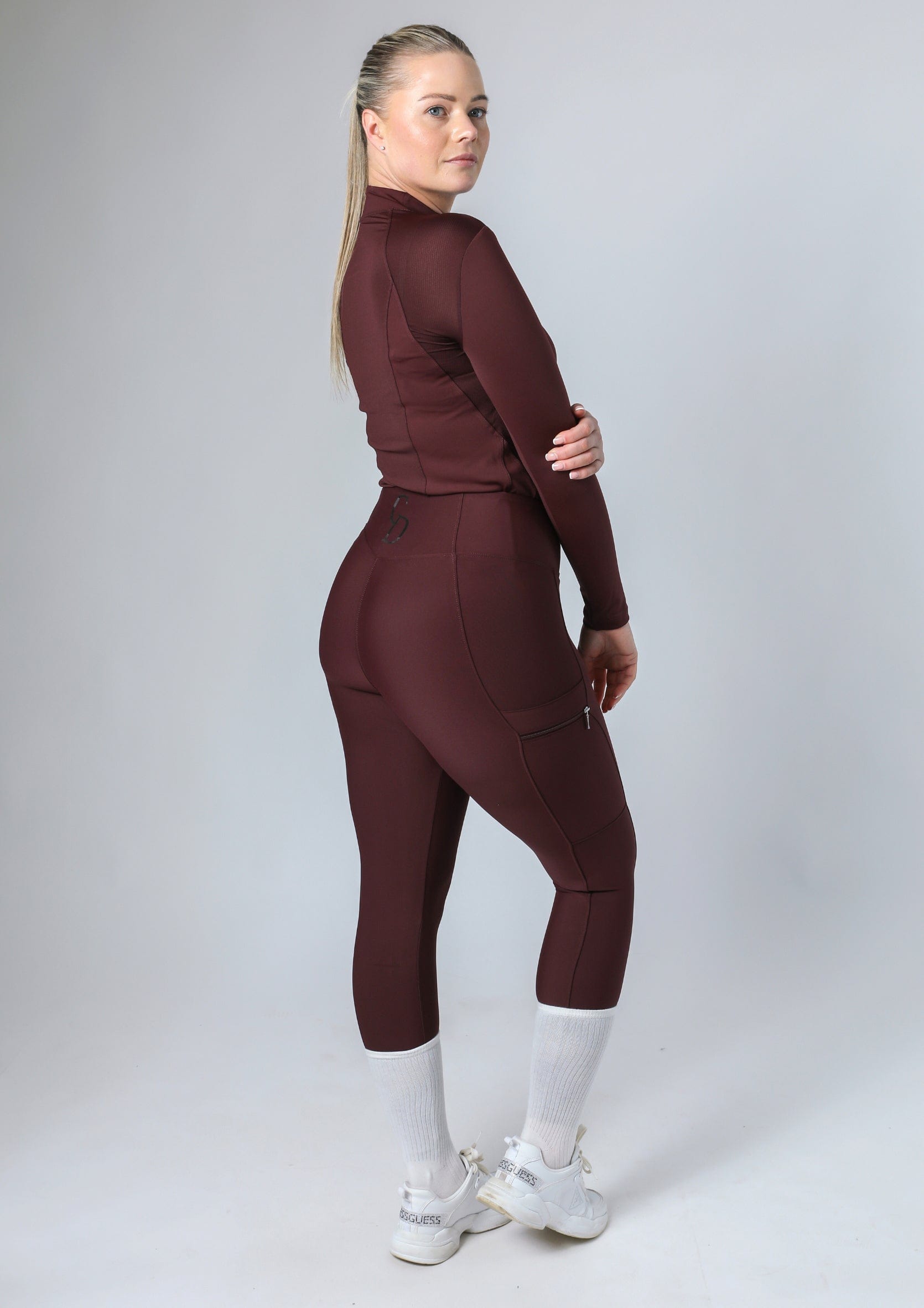 Klassische Reitleggings zum Überziehen (Weinrot)