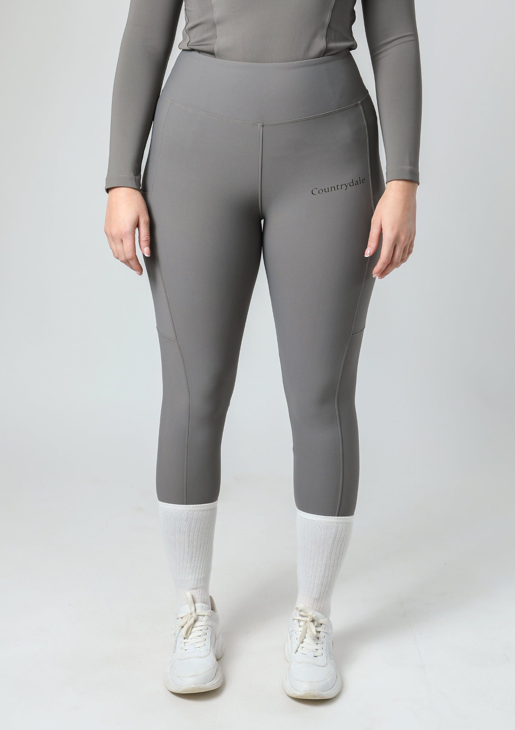 Legging d'équitation classique à enfiler (gris)