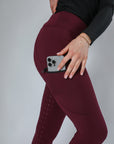 Thermal Performance Reitleggings mit Vollbesatz (Weinrot)