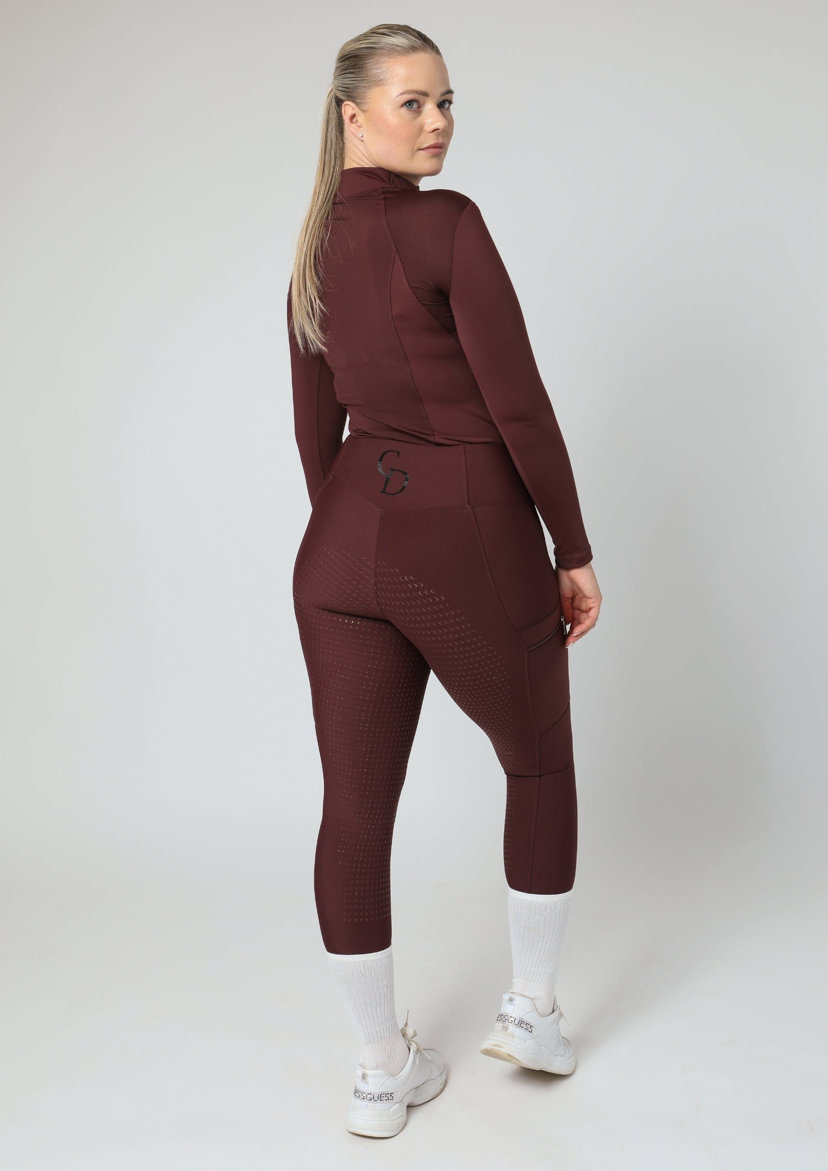 Motion Reitleggings mit Vollbesatz (Weinrot)