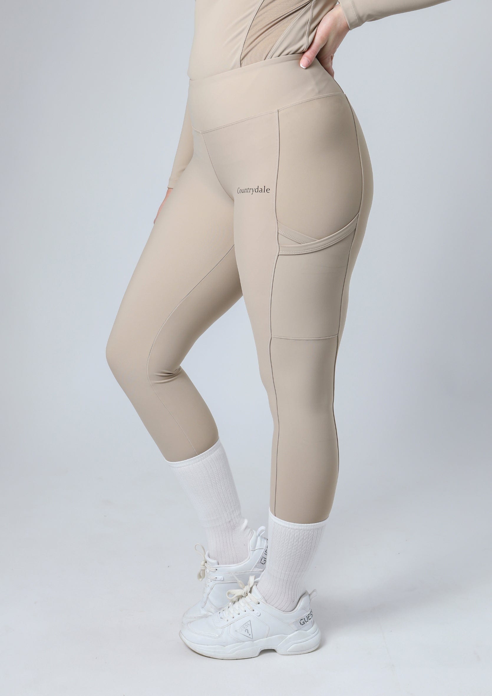 Classic Pull On Riding Leggings (Beige)