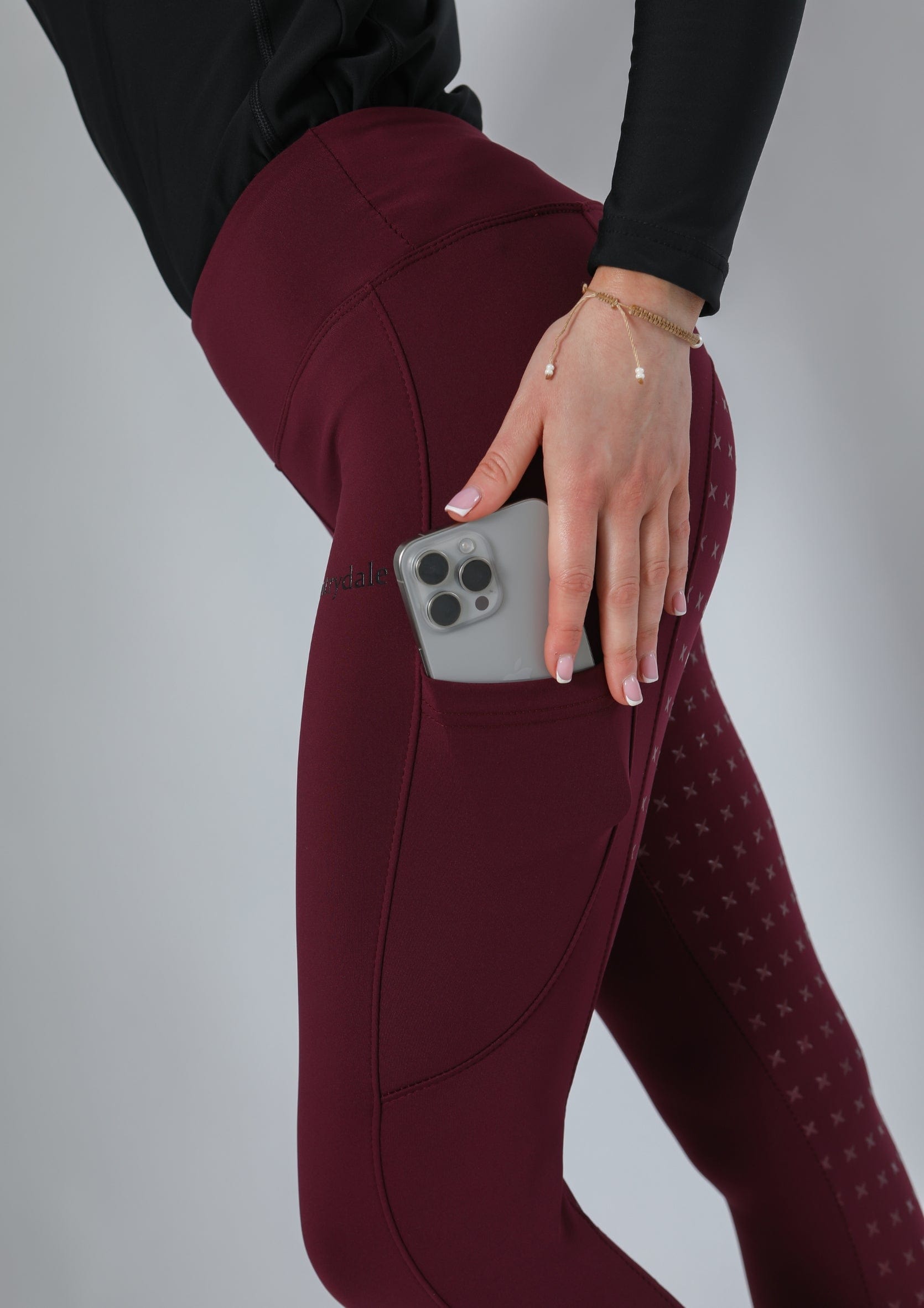 Thermal Performance Reitleggings mit Vollbesatz (Weinrot)