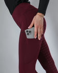 Thermal Performance Reitleggings mit Vollbesatz (Weinrot)