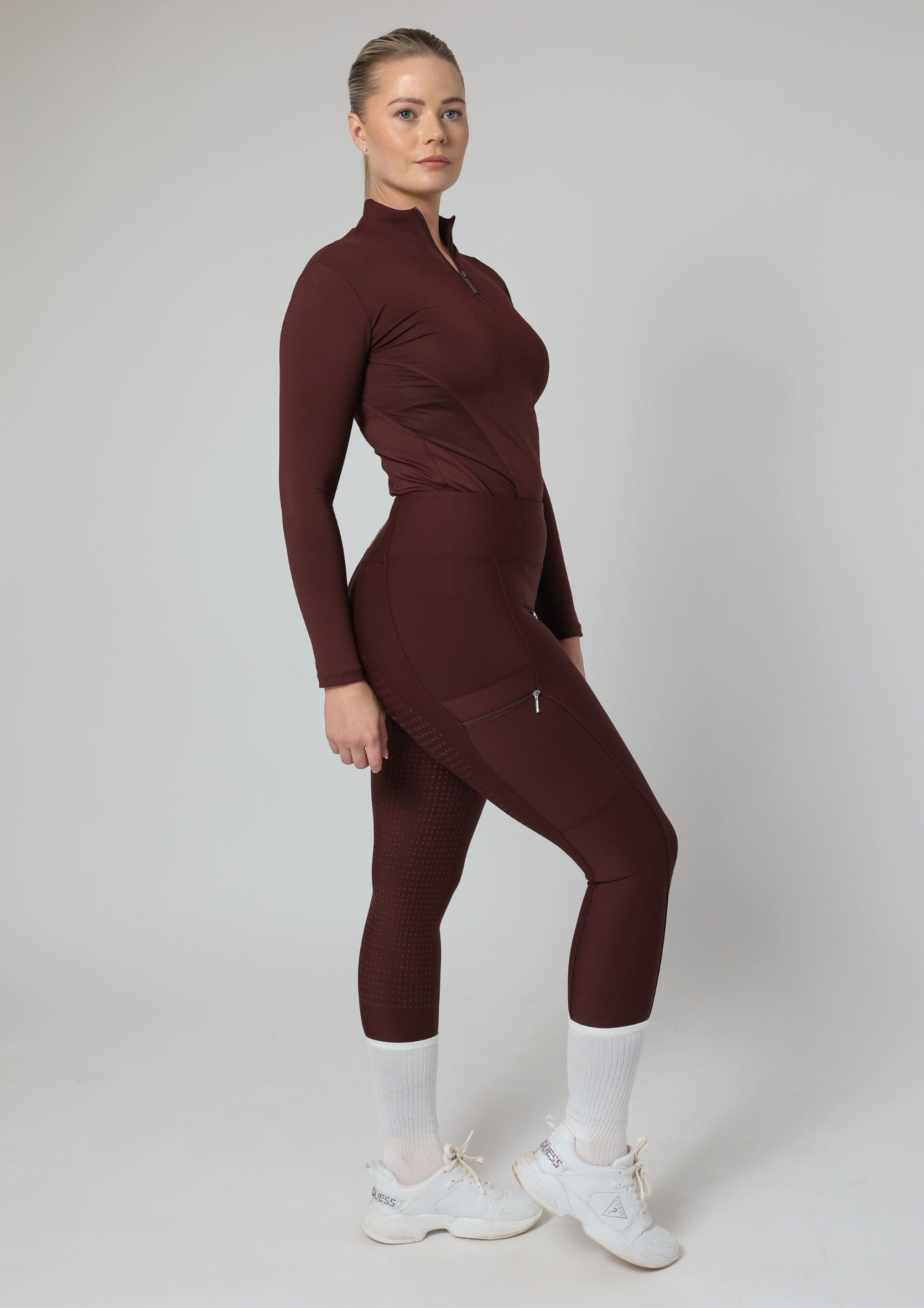 Motion Reitleggings mit Vollbesatz (Weinrot)
