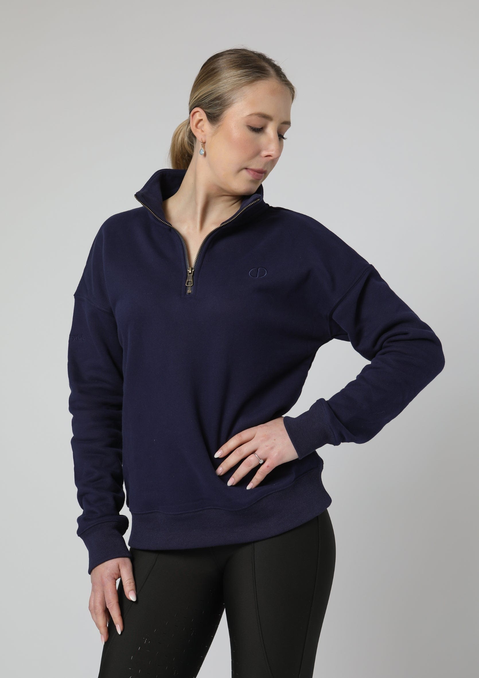 Pull urbain demi-zippé (bleu marine)