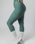 Klassische Reitleggings zum Überziehen (Salbeigrün)