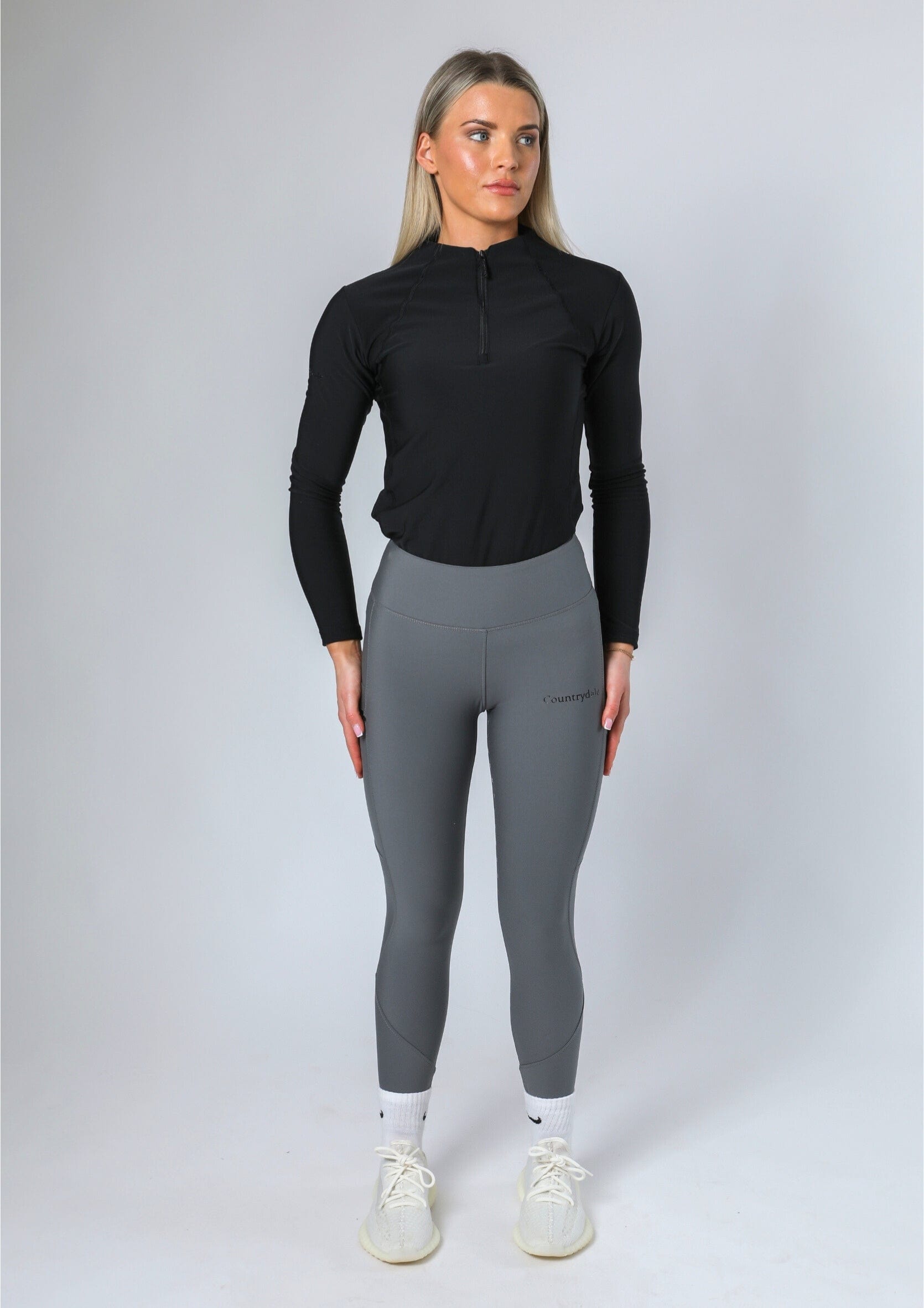 Leggings d'équitation Thermal Performance à fond intégral (gris)