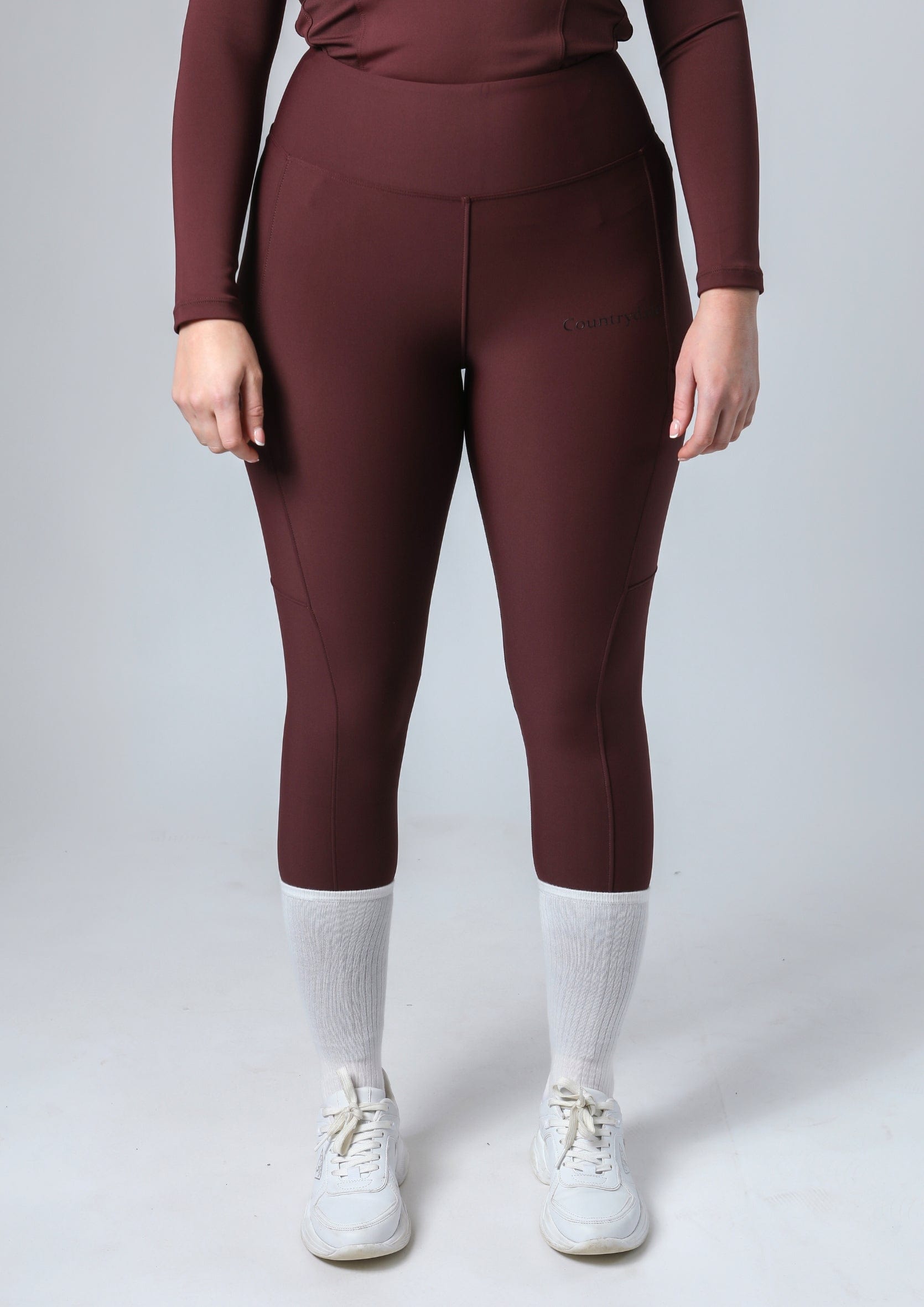 Klassische Reitleggings zum Überziehen (Weinrot)
