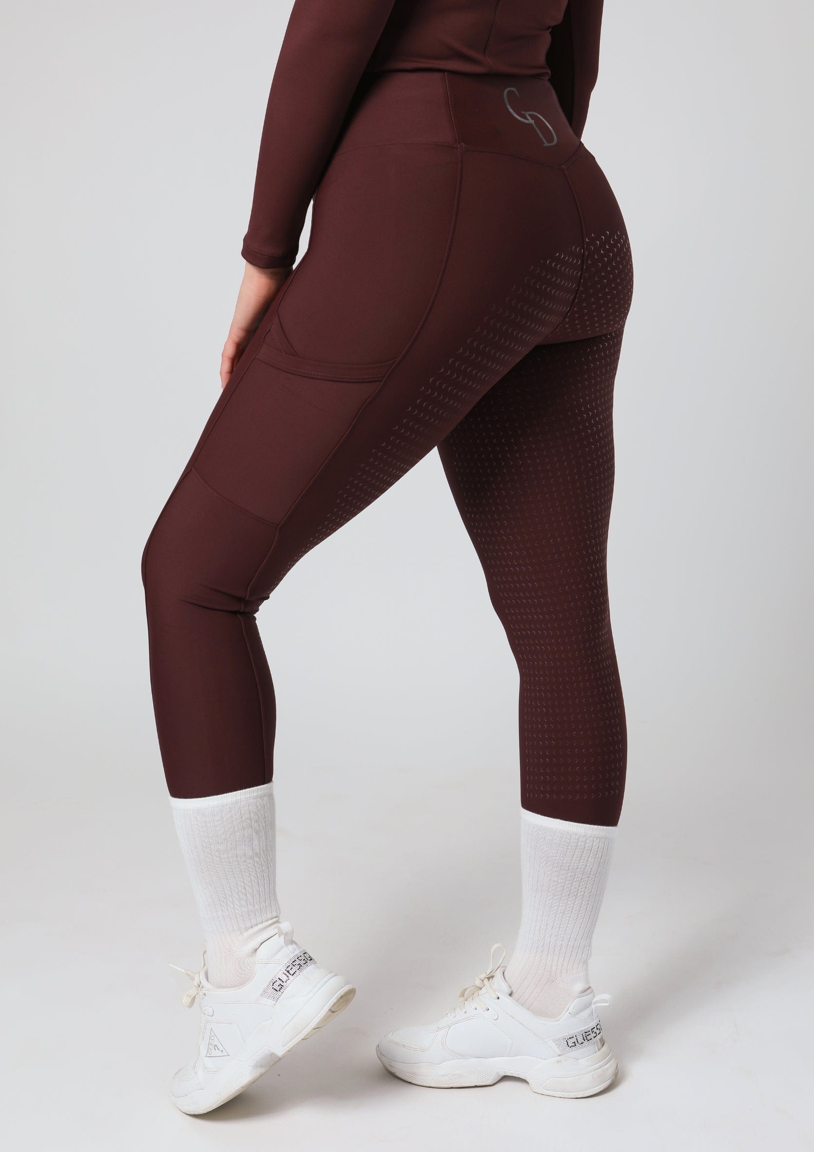 Motion Reitleggings mit Vollbesatz (Weinrot)