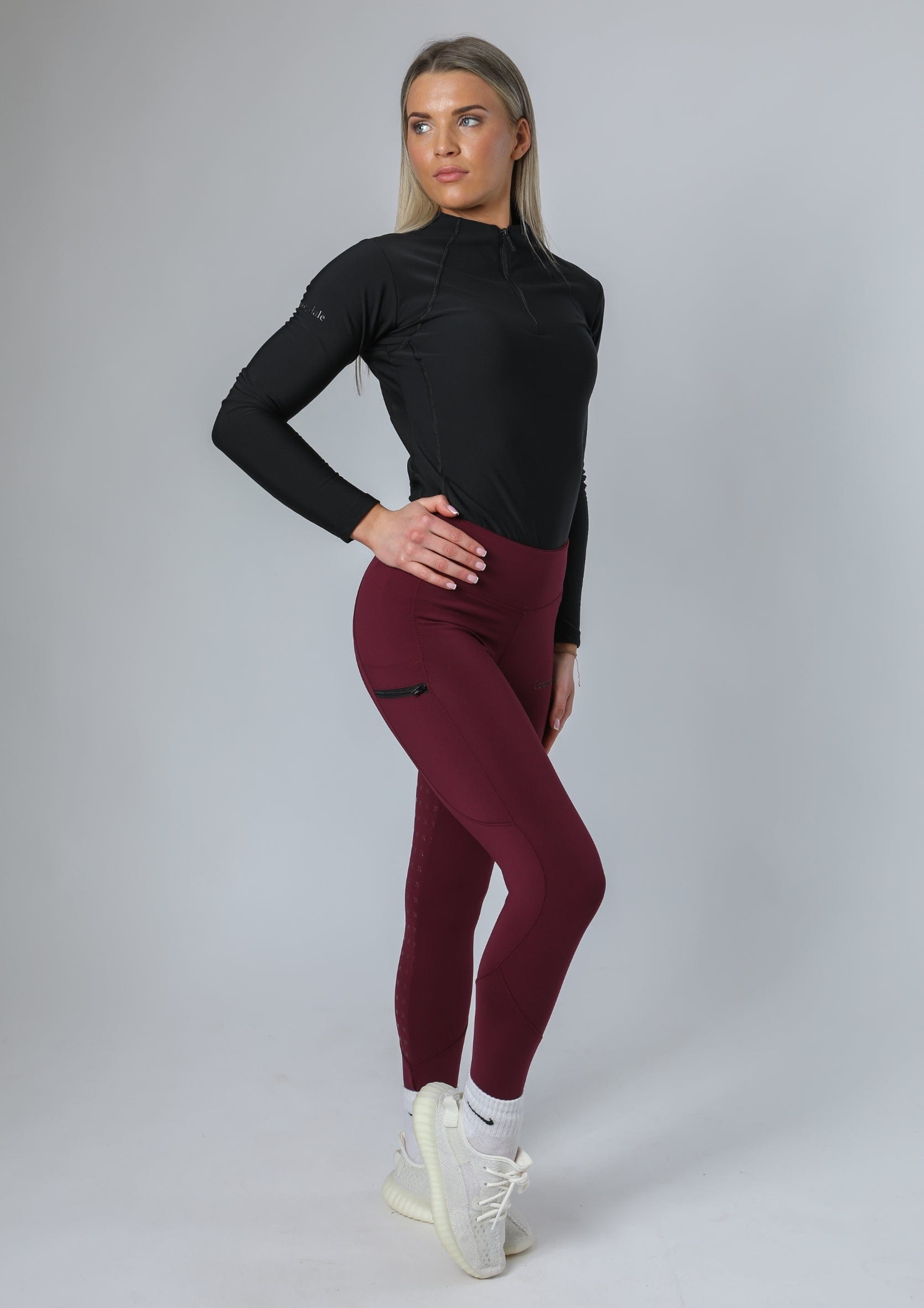 Thermal Performance Reitleggings mit Vollbesatz (Weinrot)