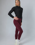 Thermal Performance Reitleggings mit Vollbesatz (Weinrot)