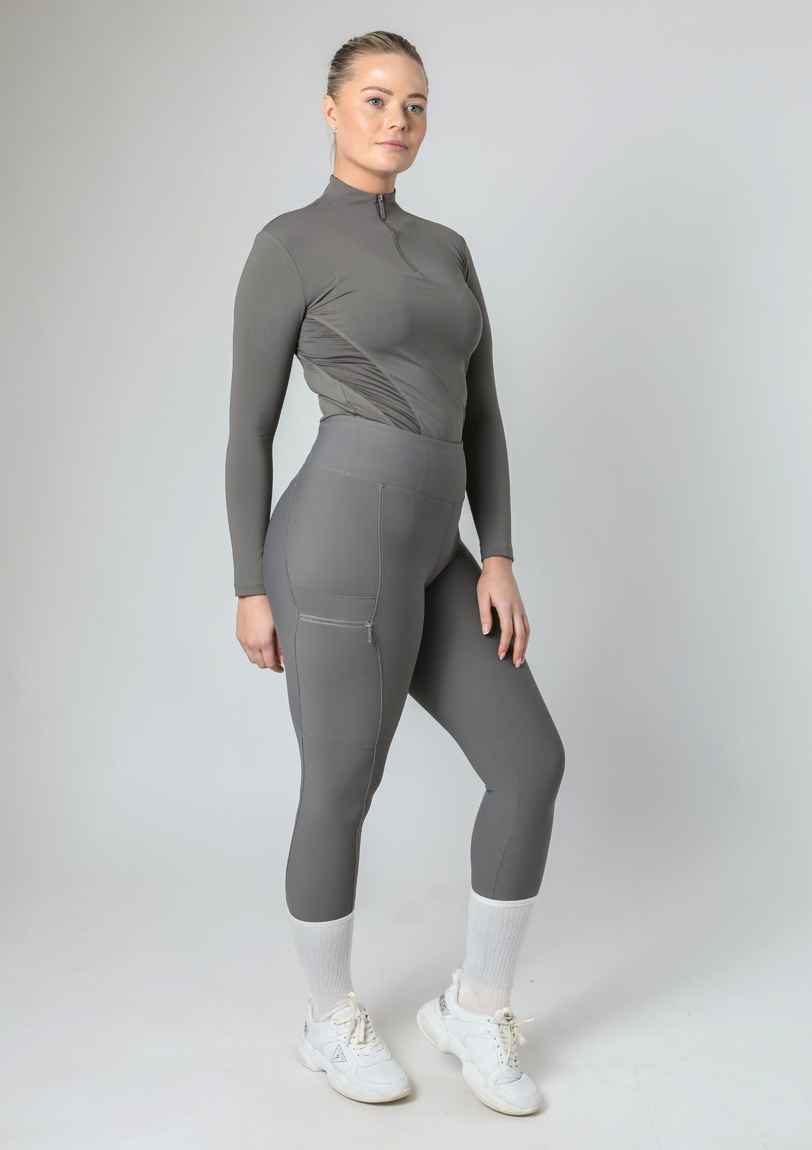Legging d'équitation classique à enfiler (gris)