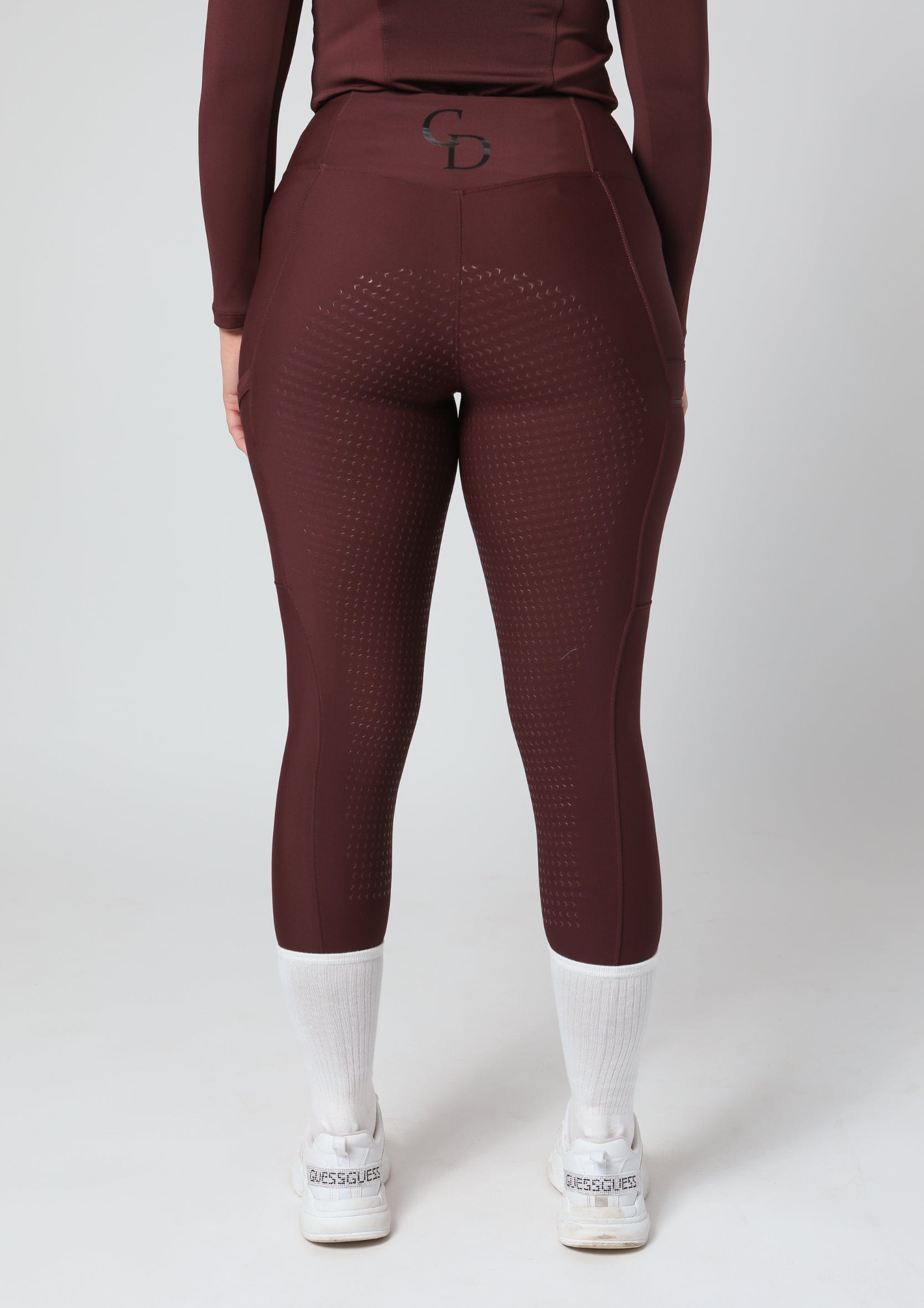 Motion Reitleggings mit Vollbesatz (Weinrot)