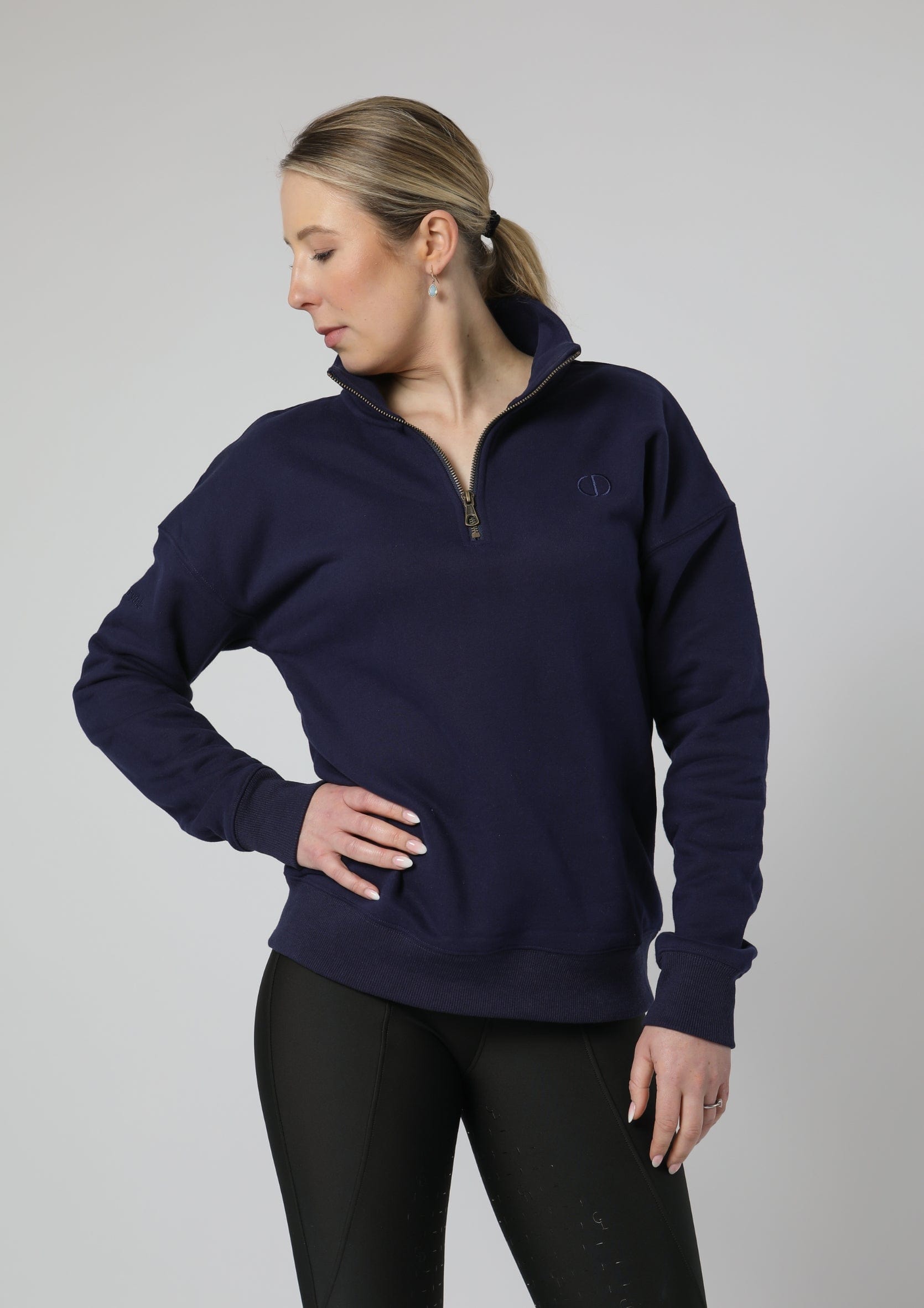 Pull urbain demi-zippé (bleu marine)