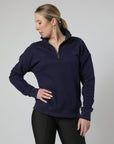 Pull urbain demi-zippé (bleu marine)