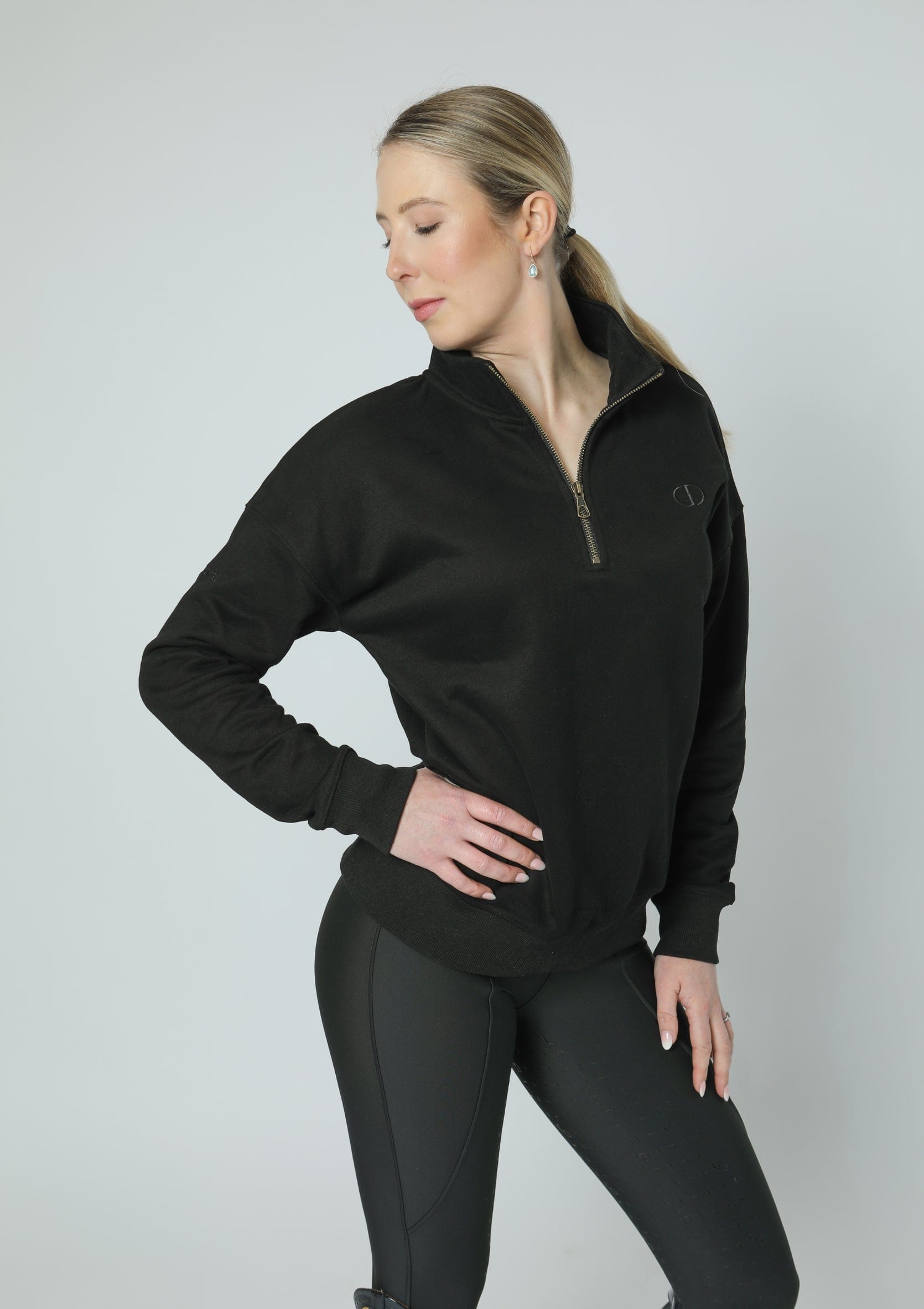 Pull urbain demi-zip (noir)