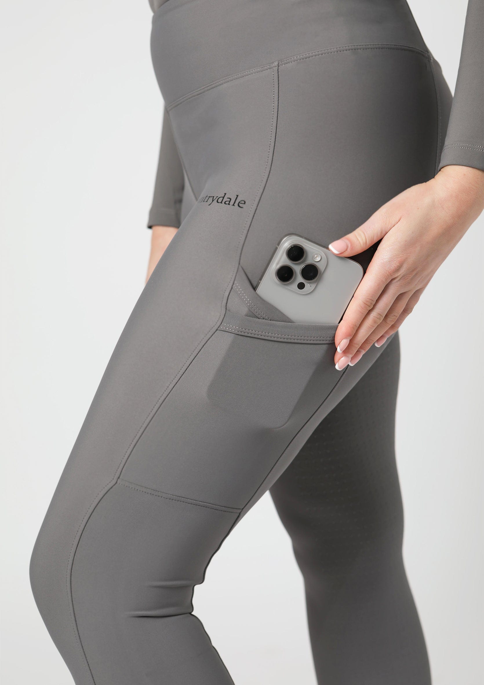 Motion Reitleggings mit Vollbesatz (Grau)