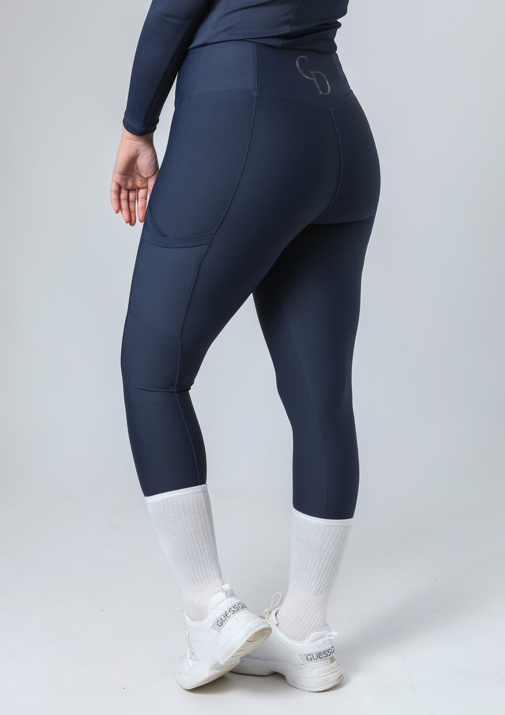Klassische Reitleggings zum Überziehen (Marineblau)