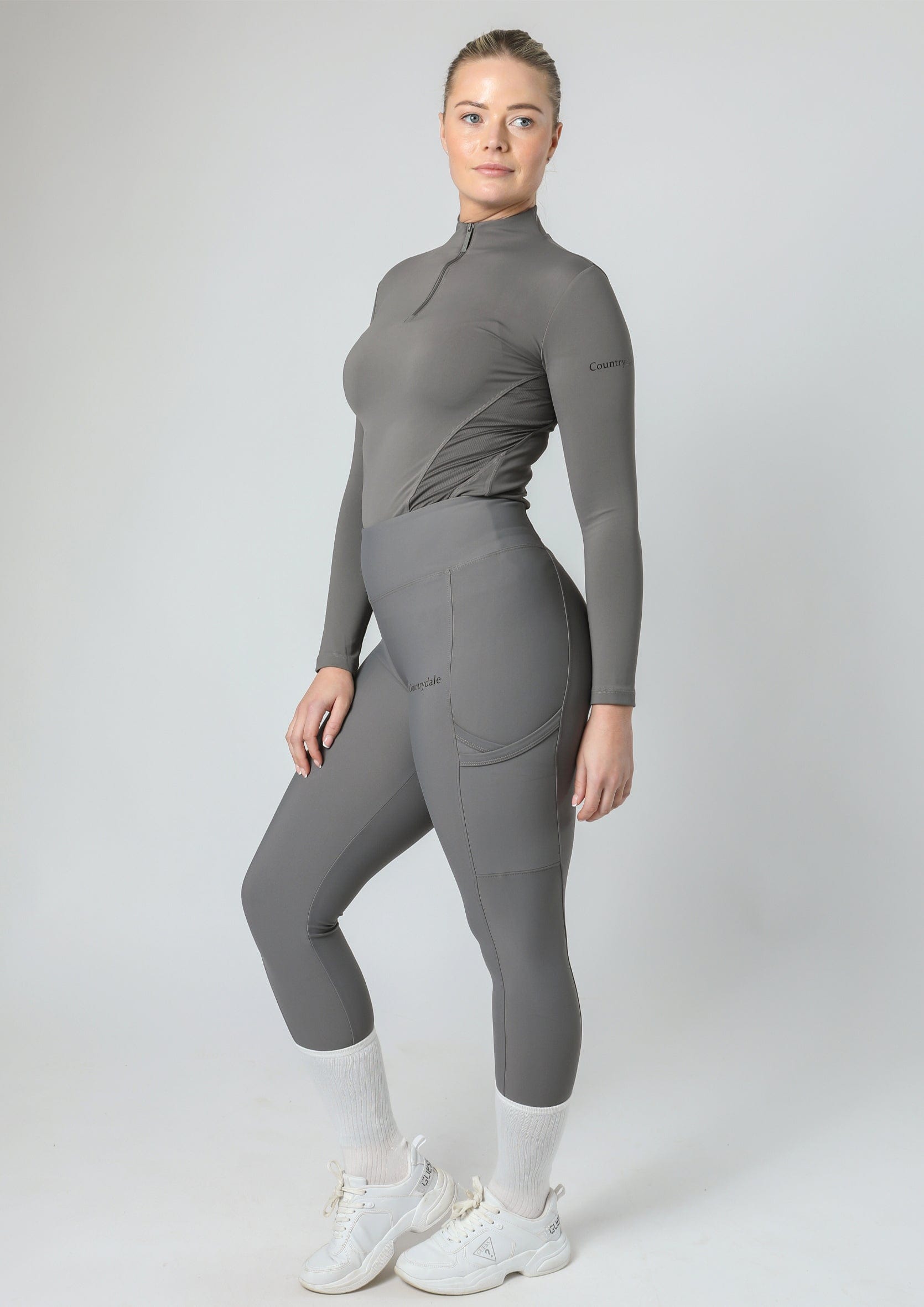 Legging d'équitation classique à enfiler (gris)