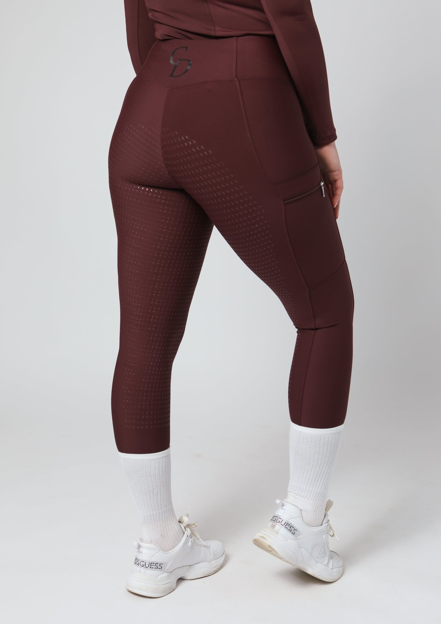 Motion Reitleggings mit Vollbesatz (Weinrot)