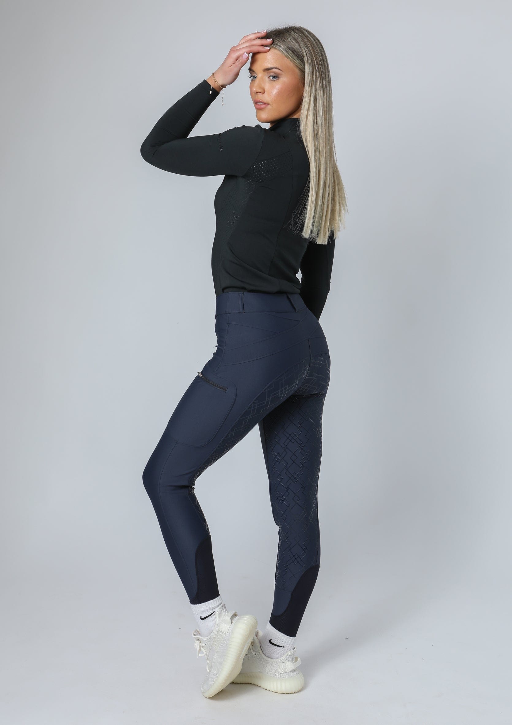 Performance Reithose mit Vollbesatz (Marineblau)