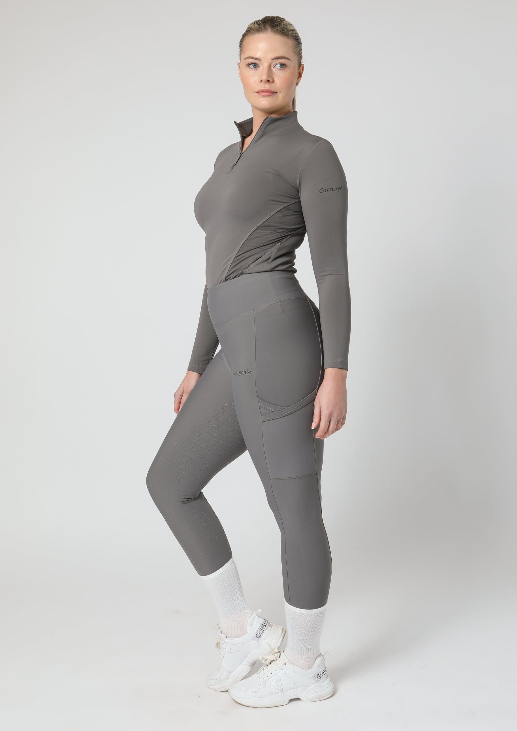 Motion Reitleggings mit Vollbesatz (Grau)