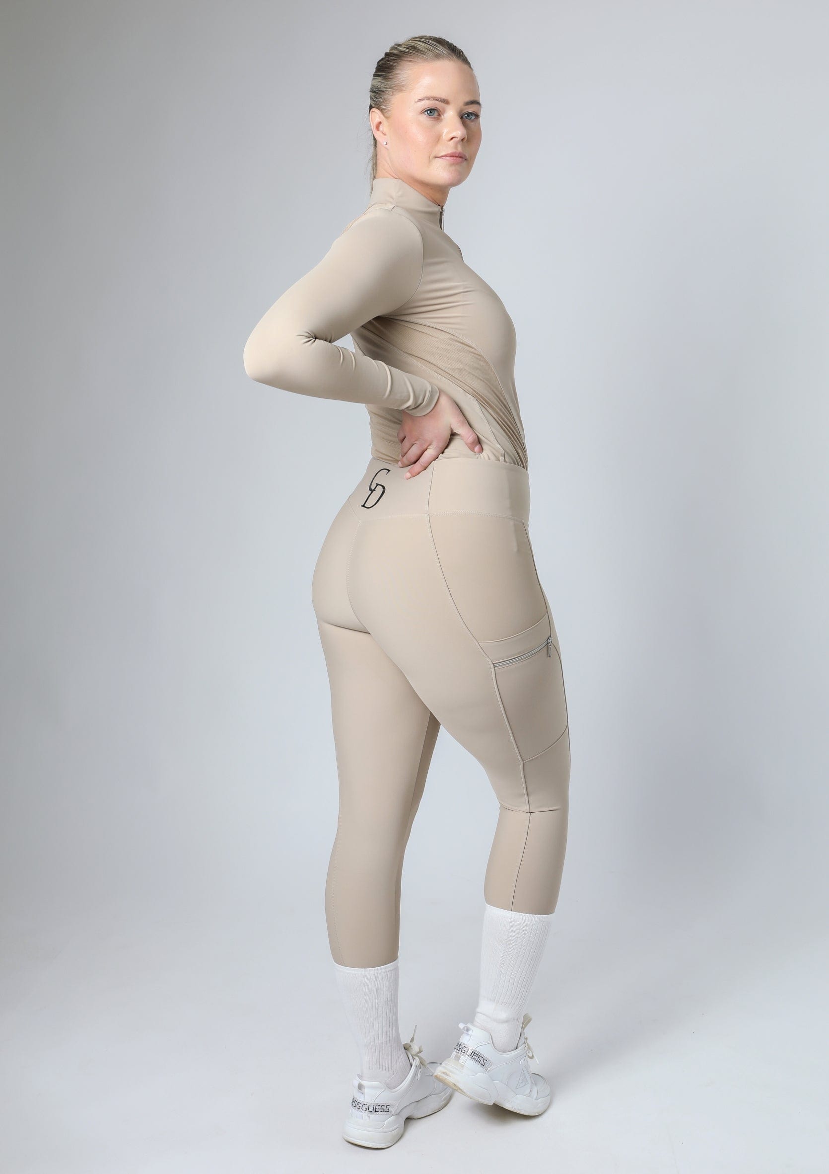 Classic Pull On Riding Leggings (Beige)