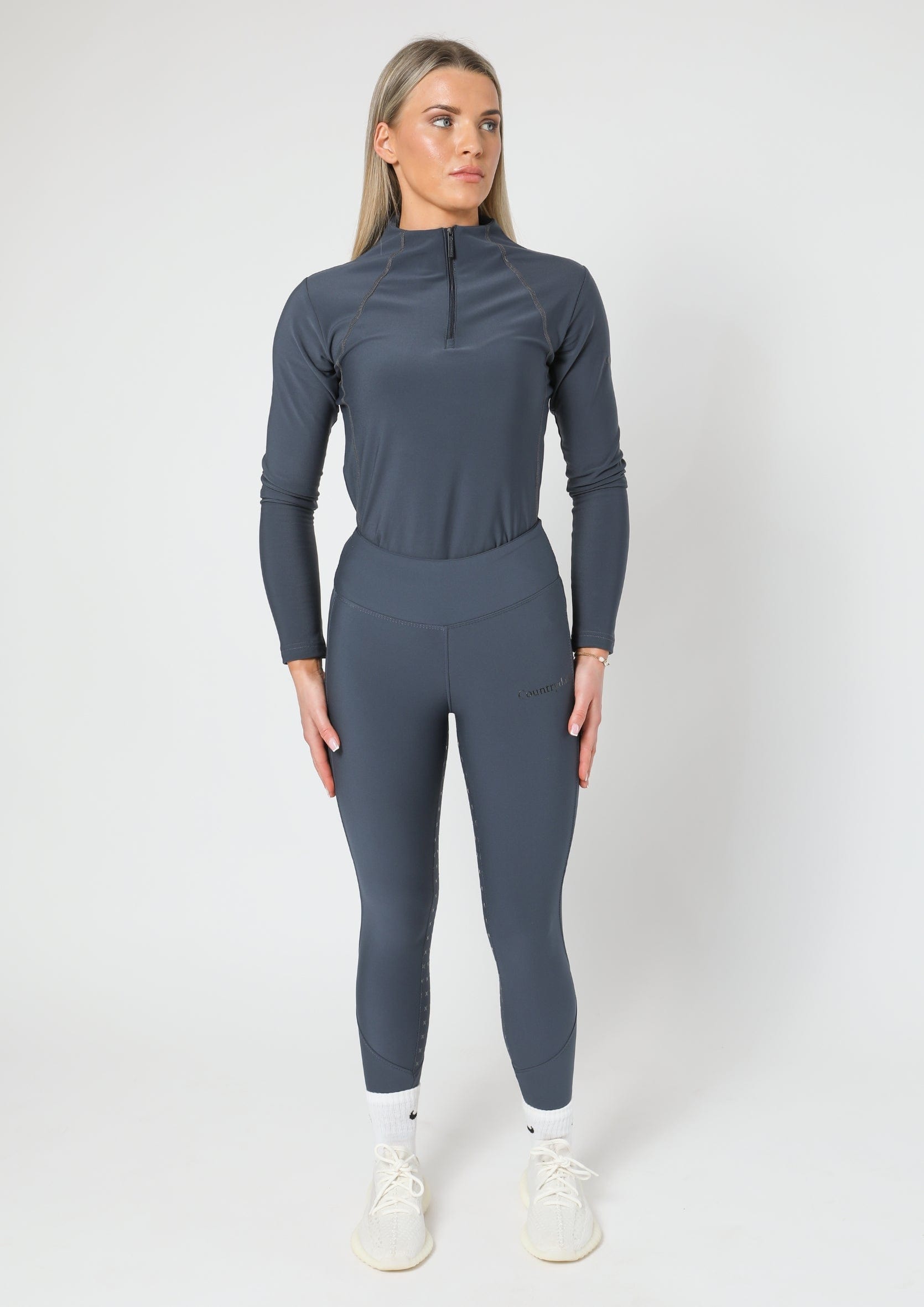 Leggings d'équitation Thermal Performance à assise intégrale (anthracite)