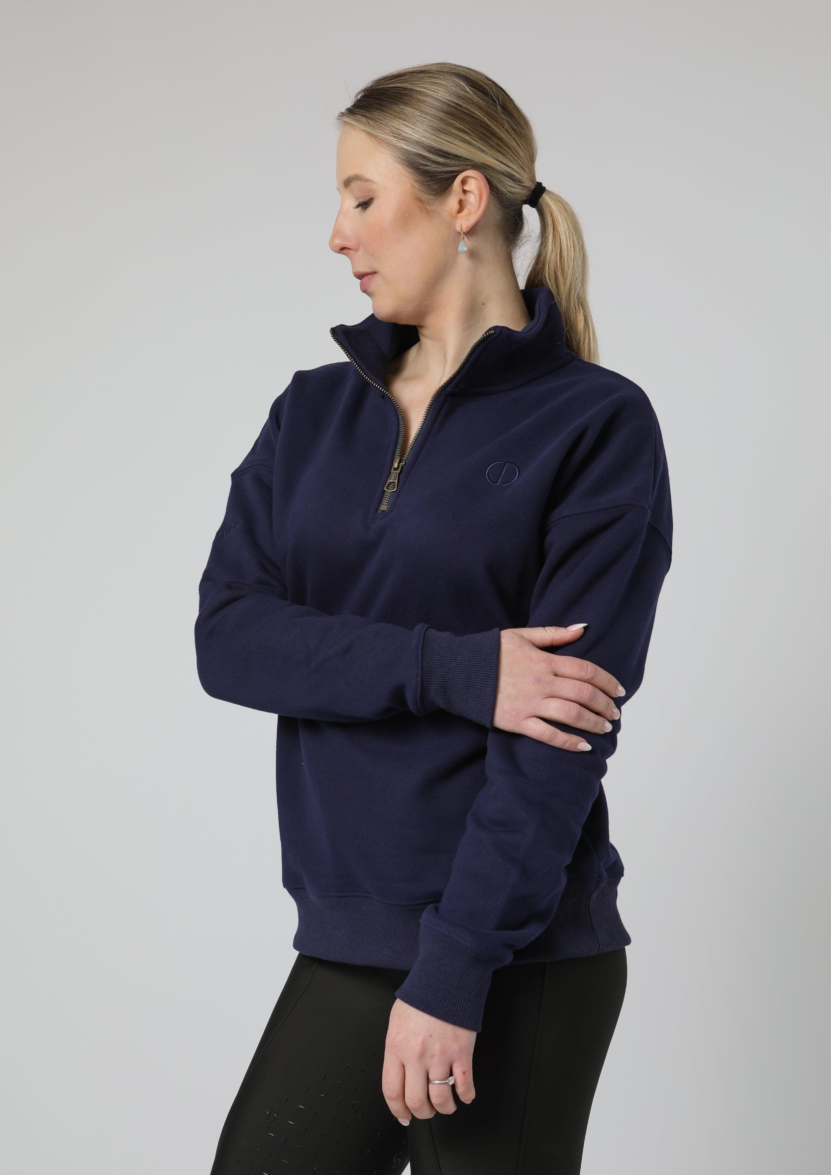 Pull urbain demi-zippé (bleu marine)