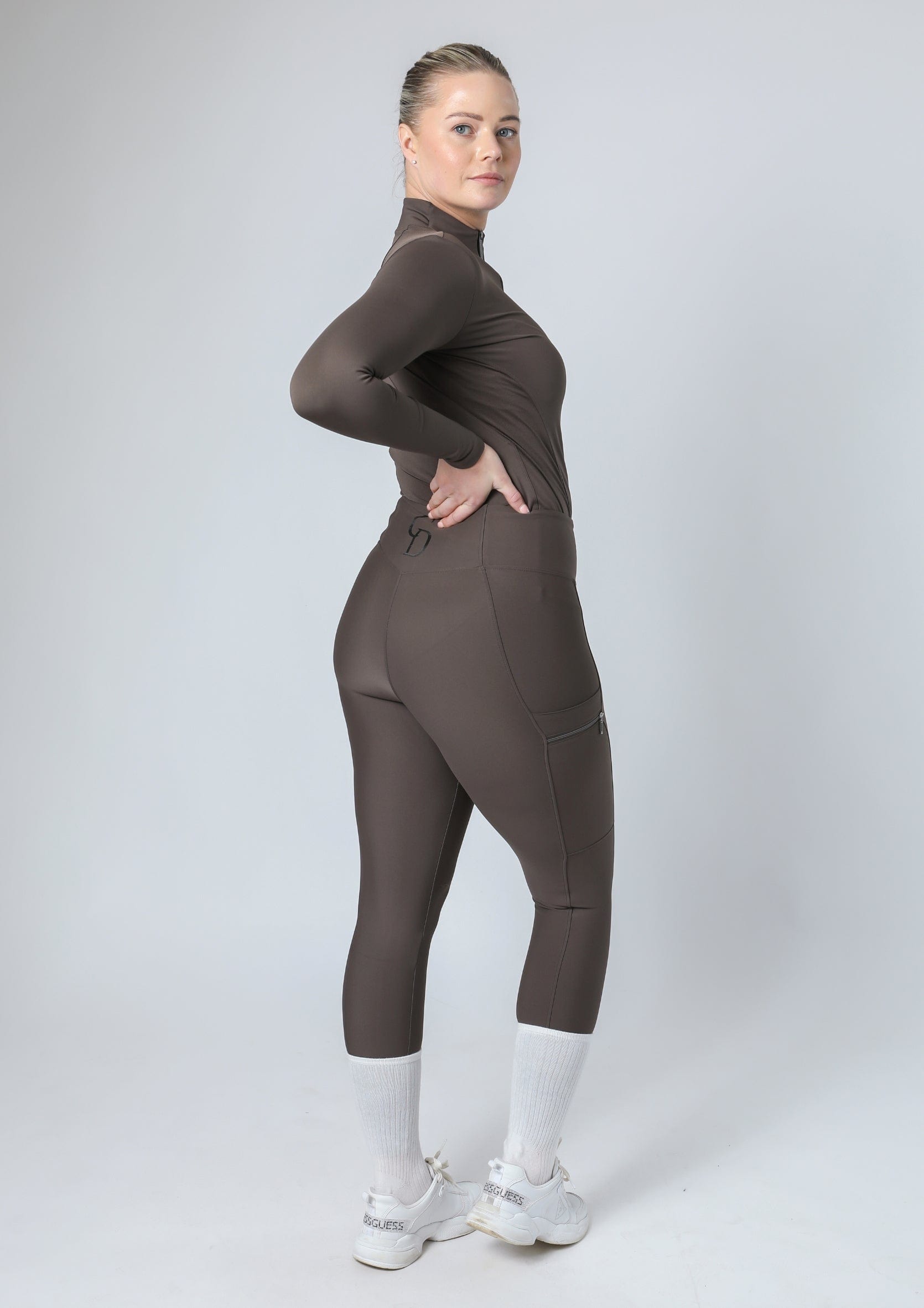 Classic Pull On Riding Leggings (Brown)
