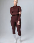Klassische Reitleggings zum Überziehen (Weinrot)