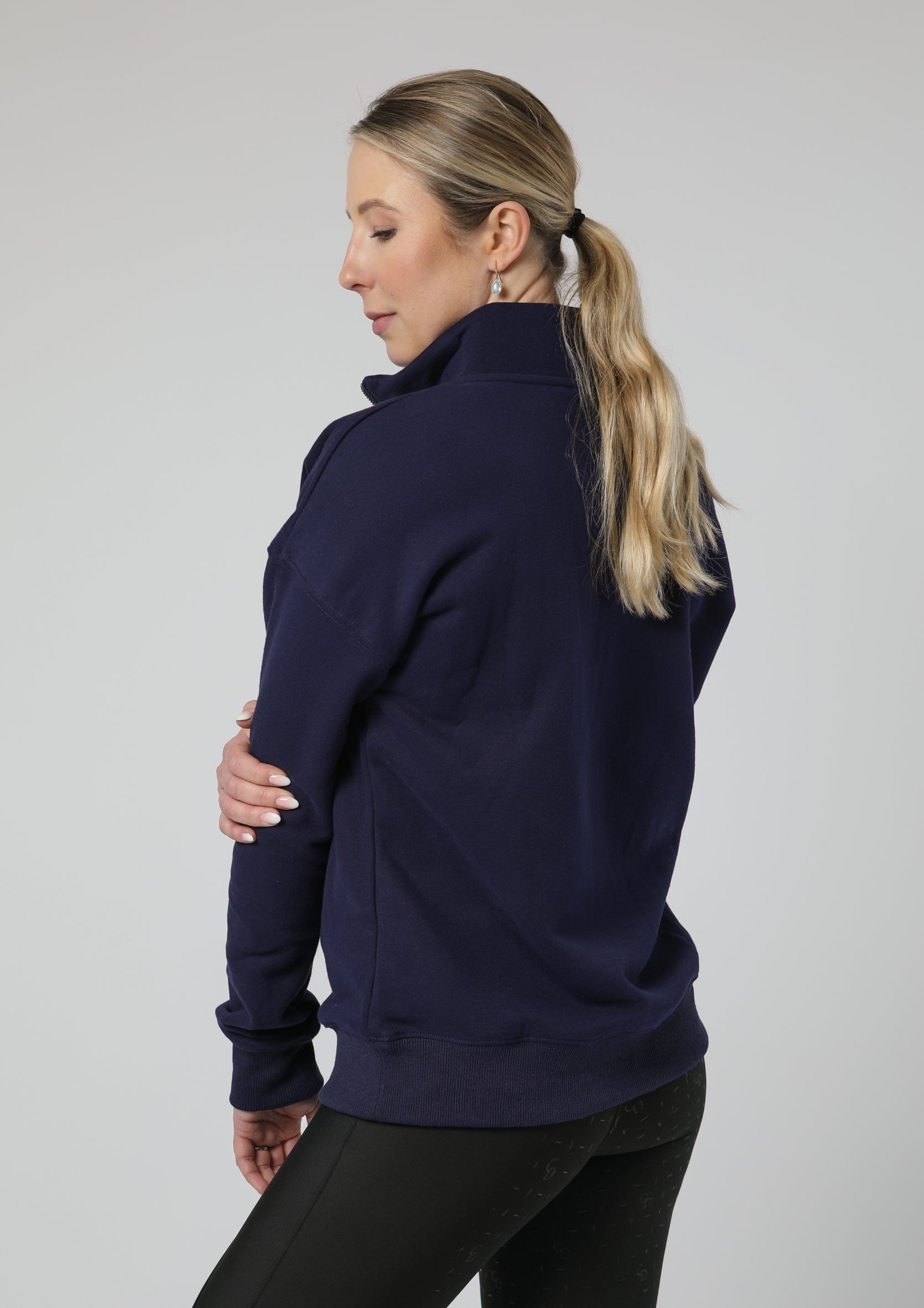 Pull urbain demi-zippé (bleu marine)