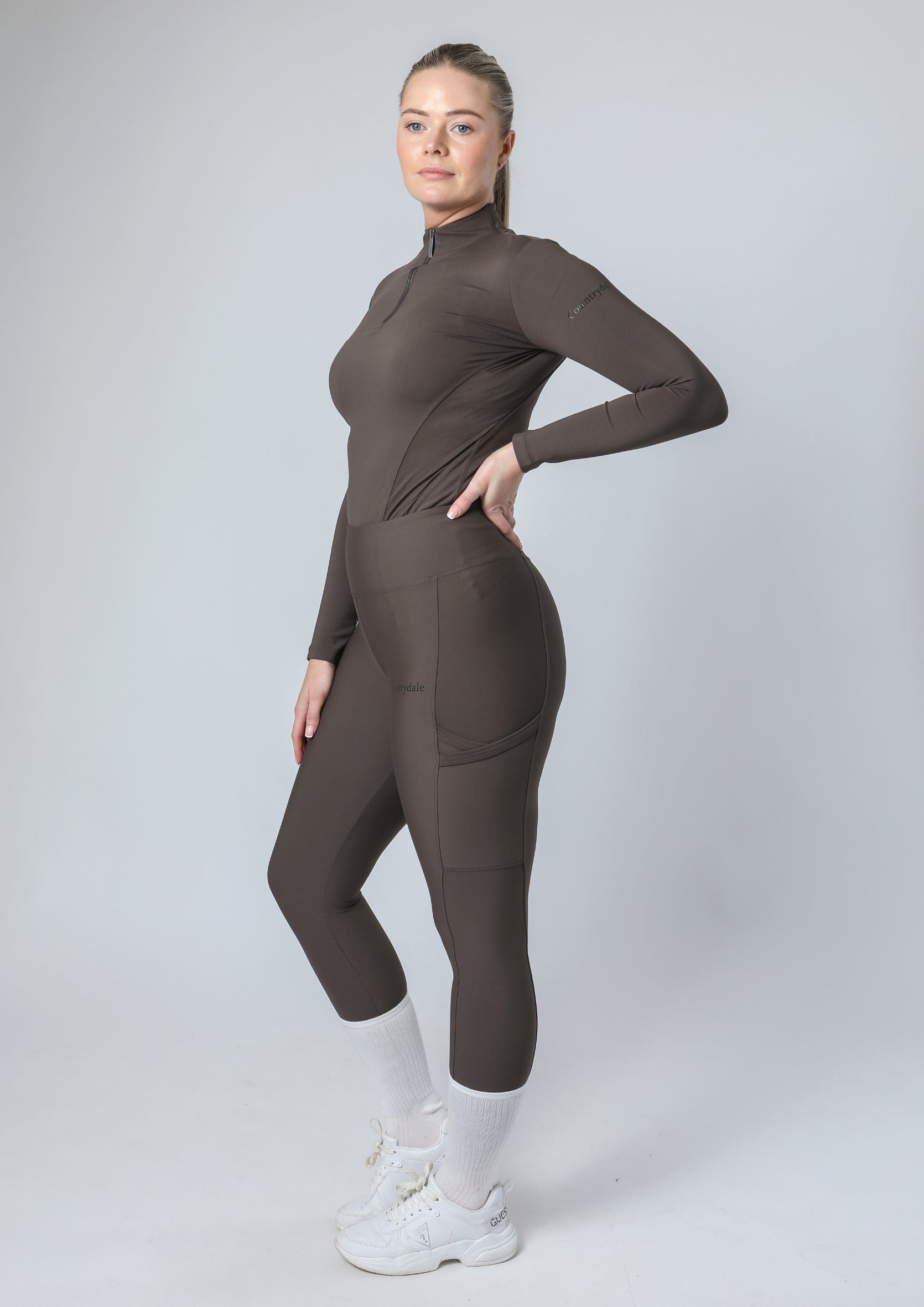 Classic Pull On Riding Leggings (Brown)