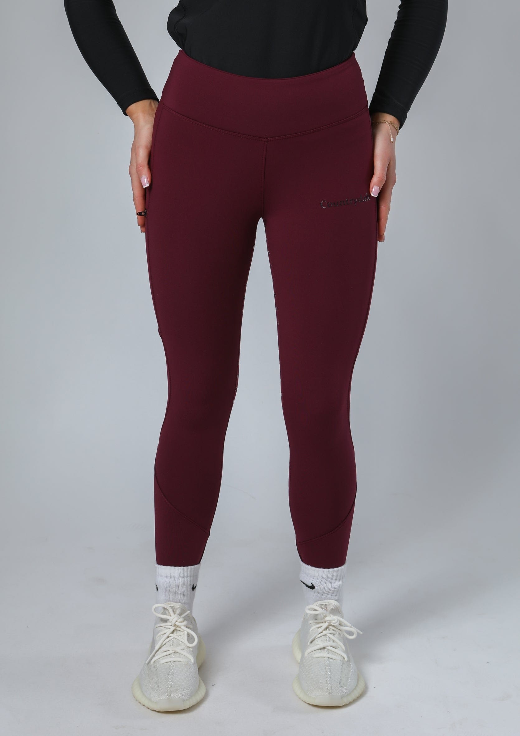 Thermal Performance Reitleggings mit Vollbesatz (Weinrot)