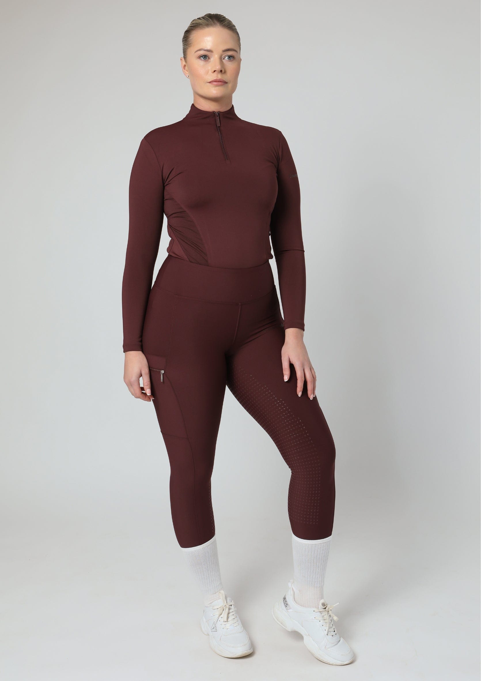 Motion Reitleggings mit Vollbesatz (Weinrot)