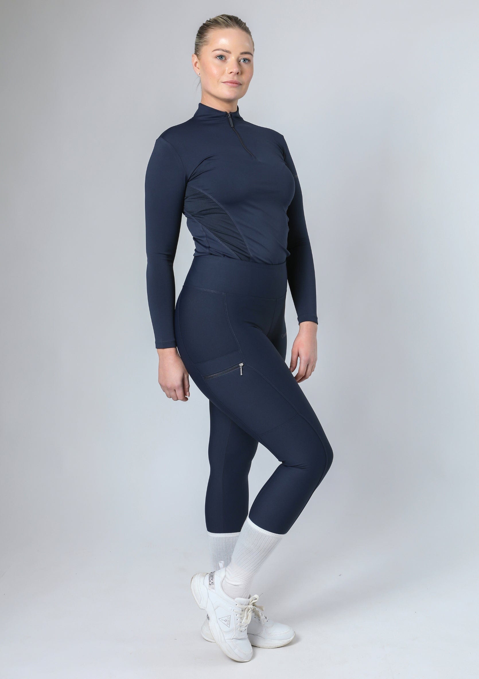 Klassische Reitleggings zum Überziehen (Marineblau)