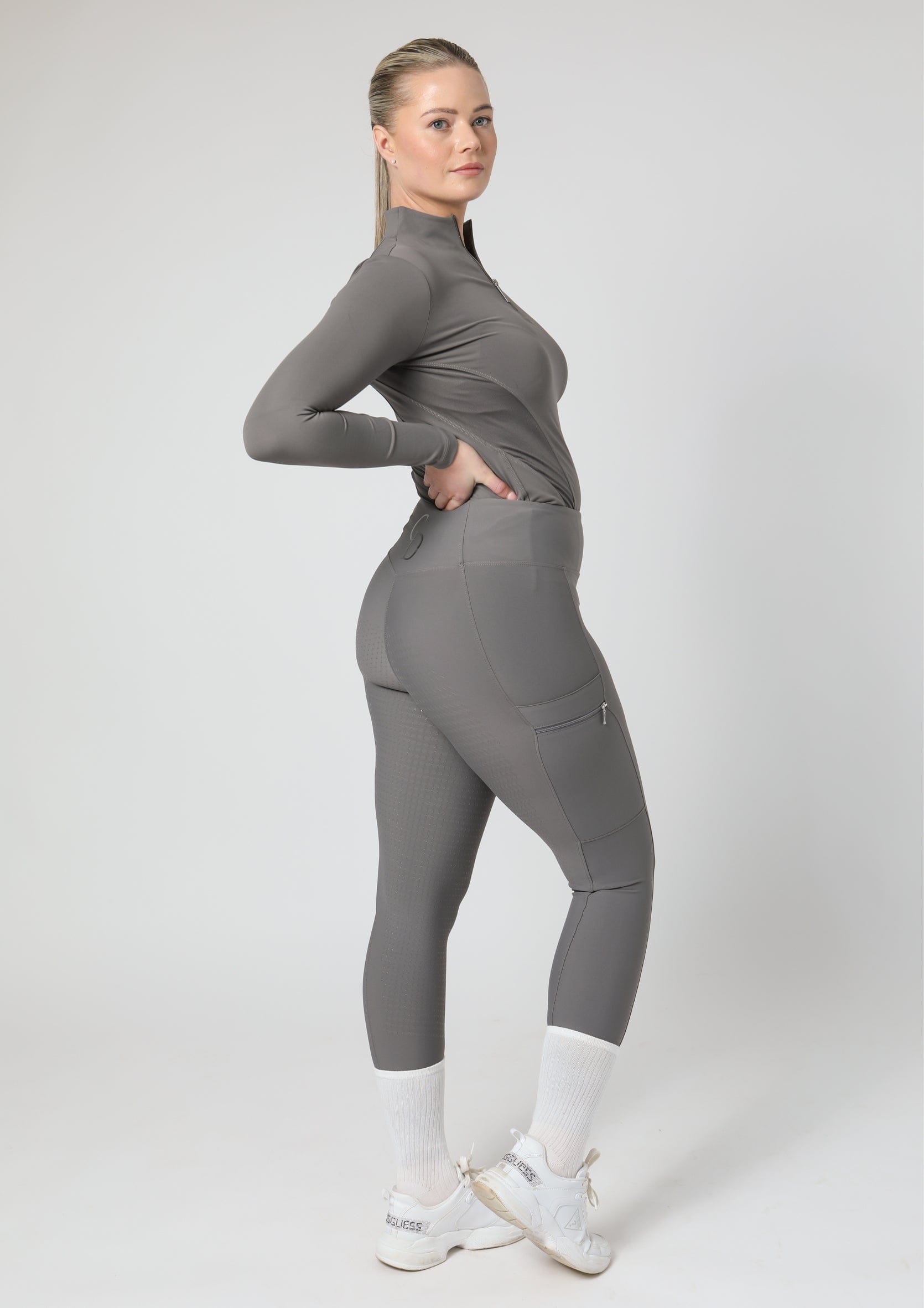 Motion Reitleggings mit Vollbesatz (Grau)