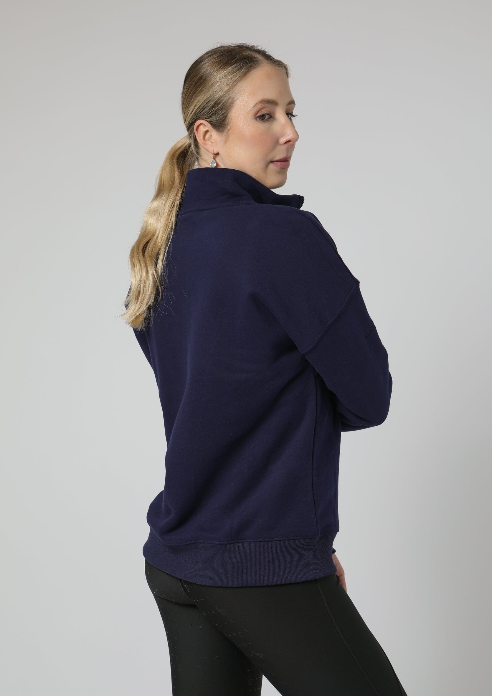 Pull urbain demi-zippé (bleu marine)
