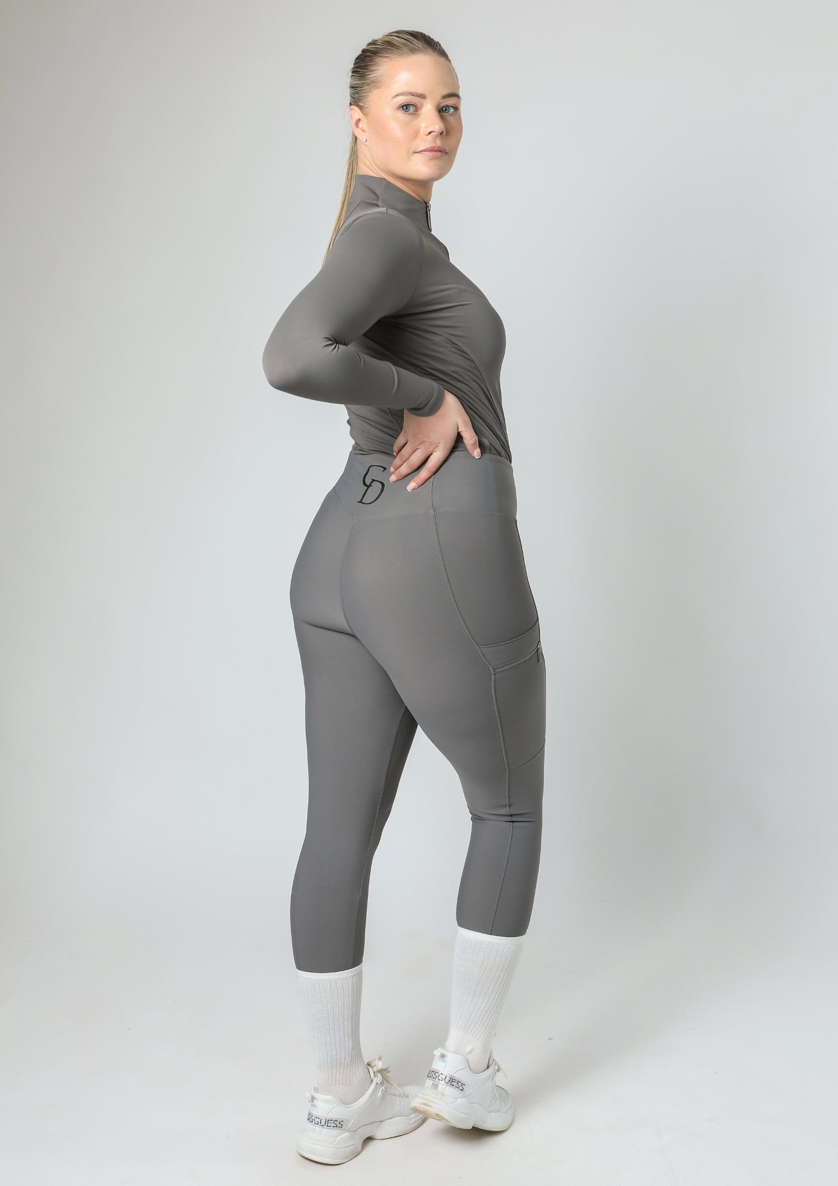 Legging d'équitation classique à enfiler (gris)