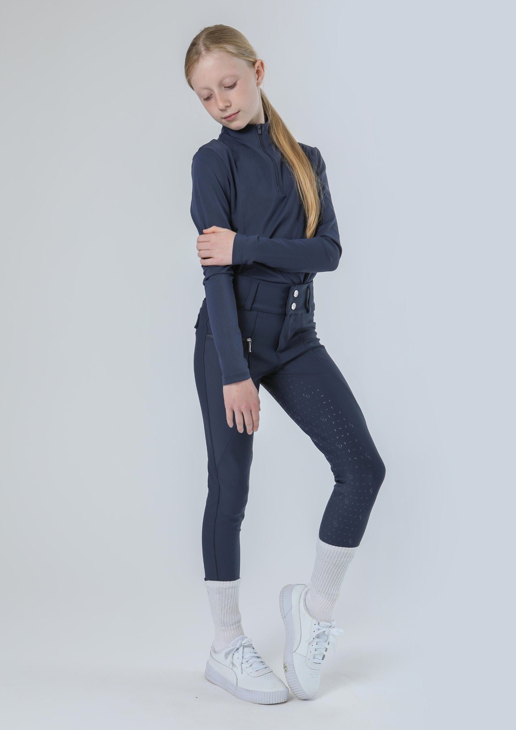 Kids Protech Riding Breggings (Navy)