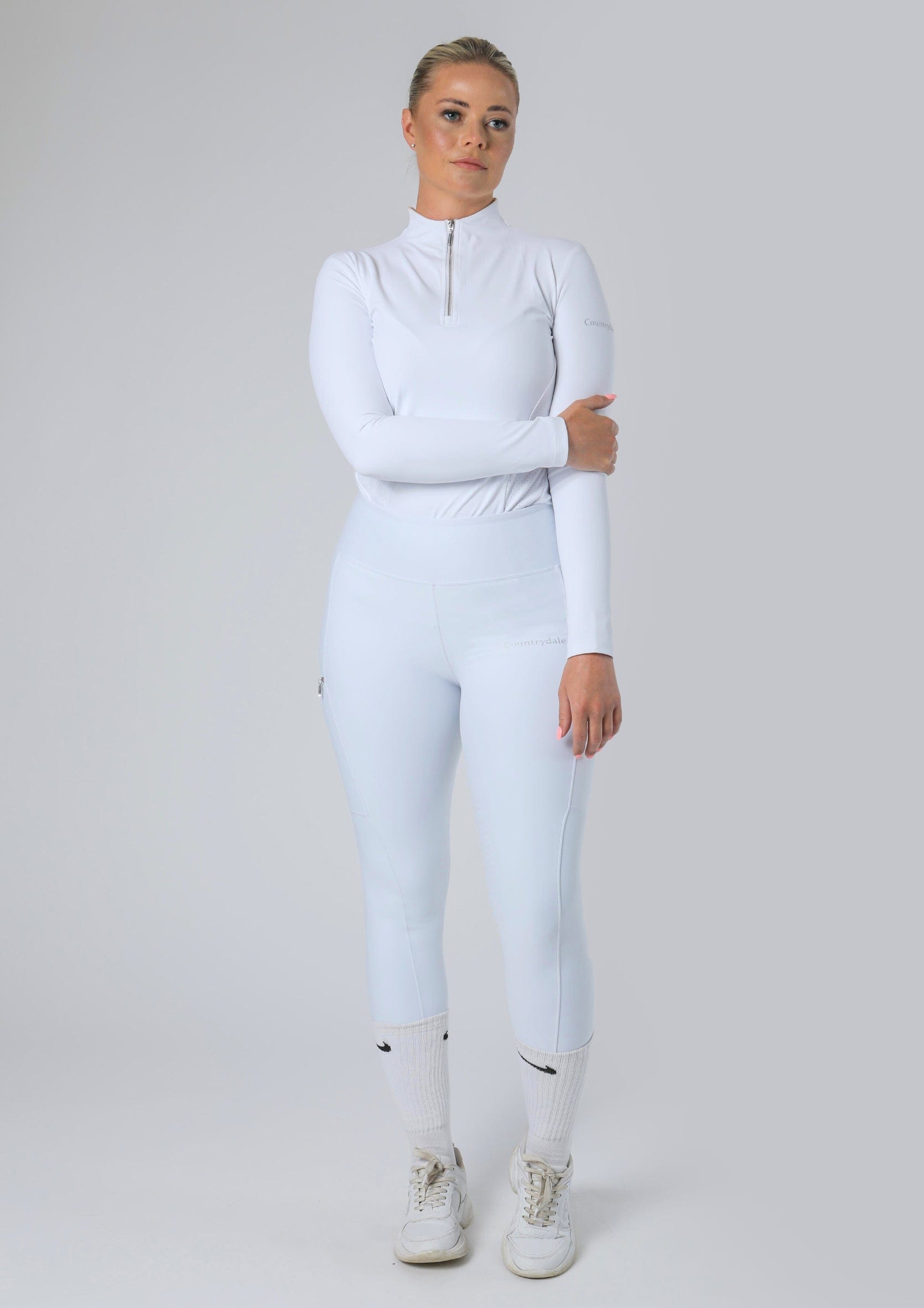 Motion Full Seat Riding Leggings (White)