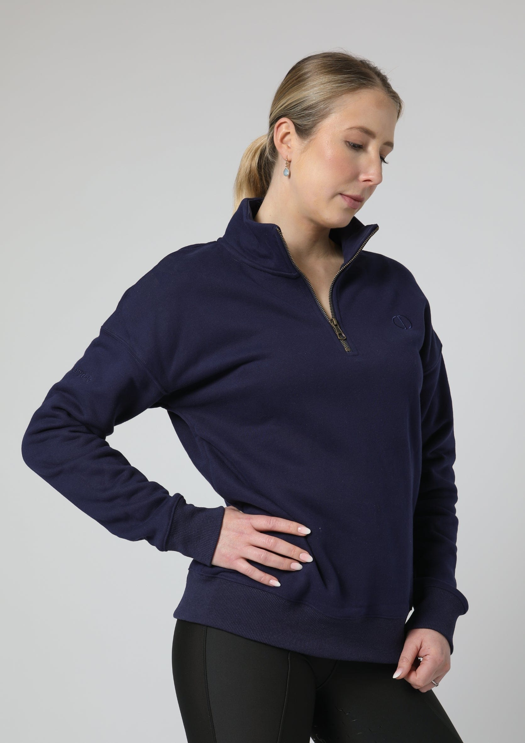 Pull urbain demi-zippé (bleu marine)