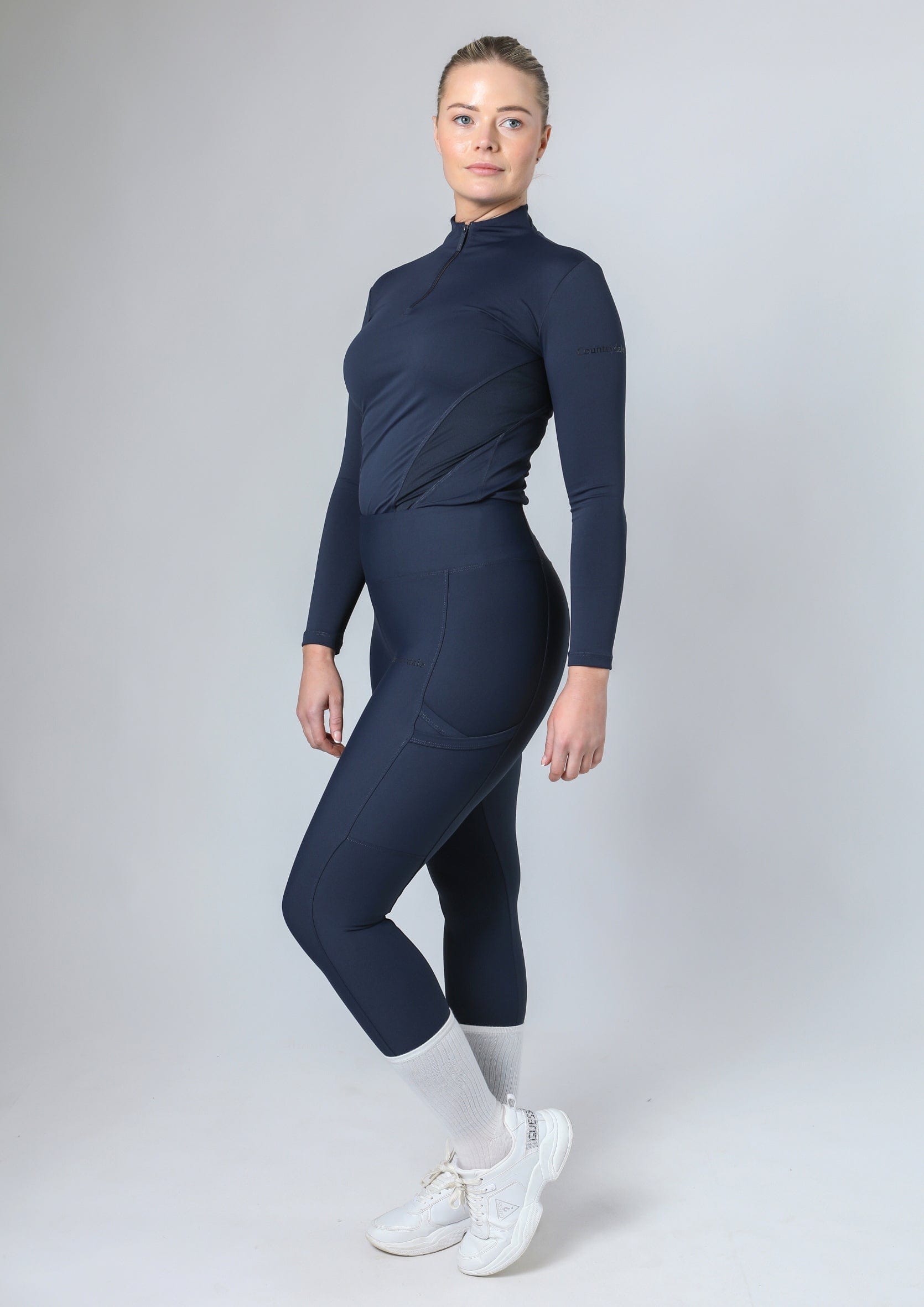 Klassische Reitleggings zum Überziehen (Marineblau)