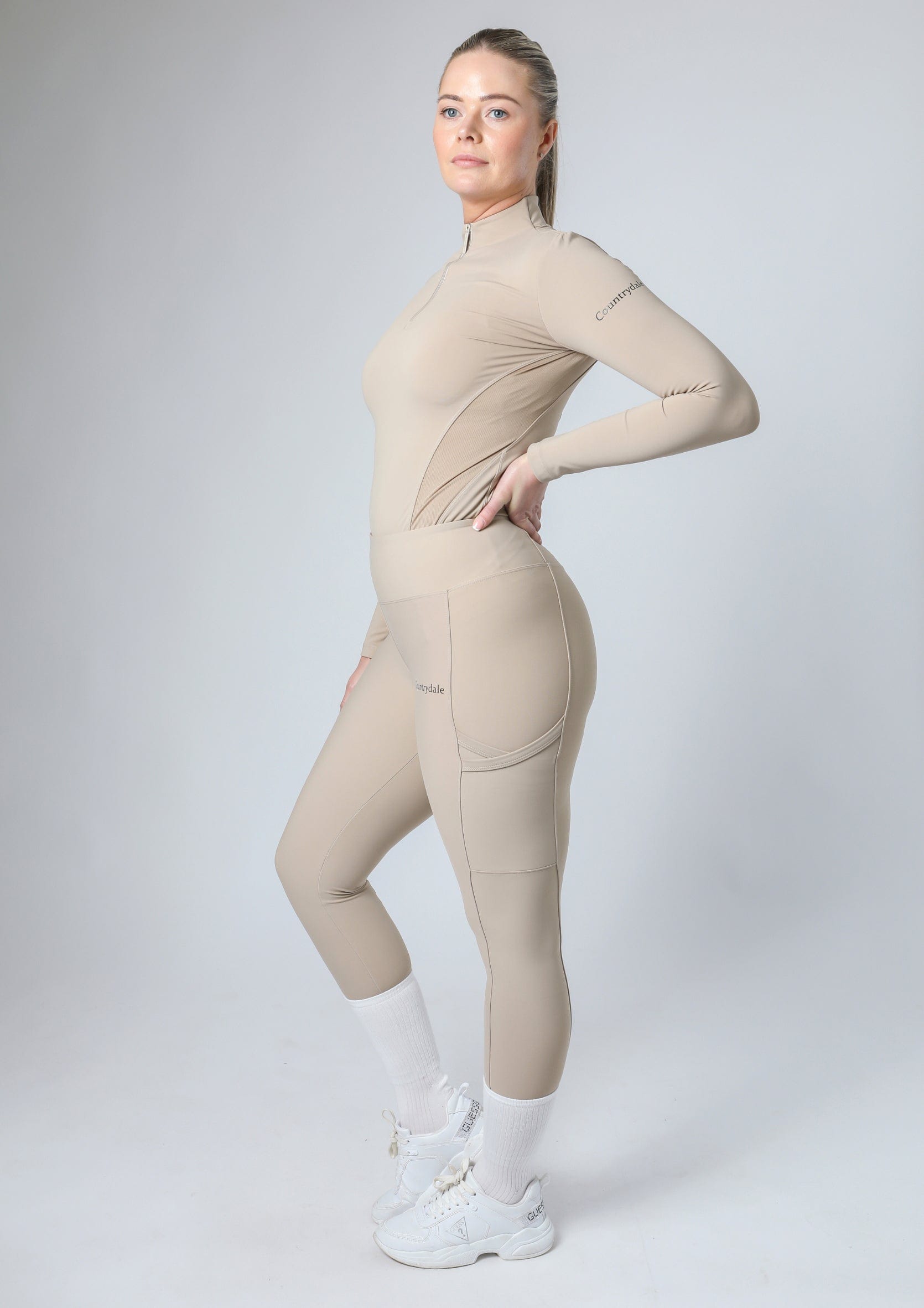 Classic Pull On Riding Leggings (Beige)
