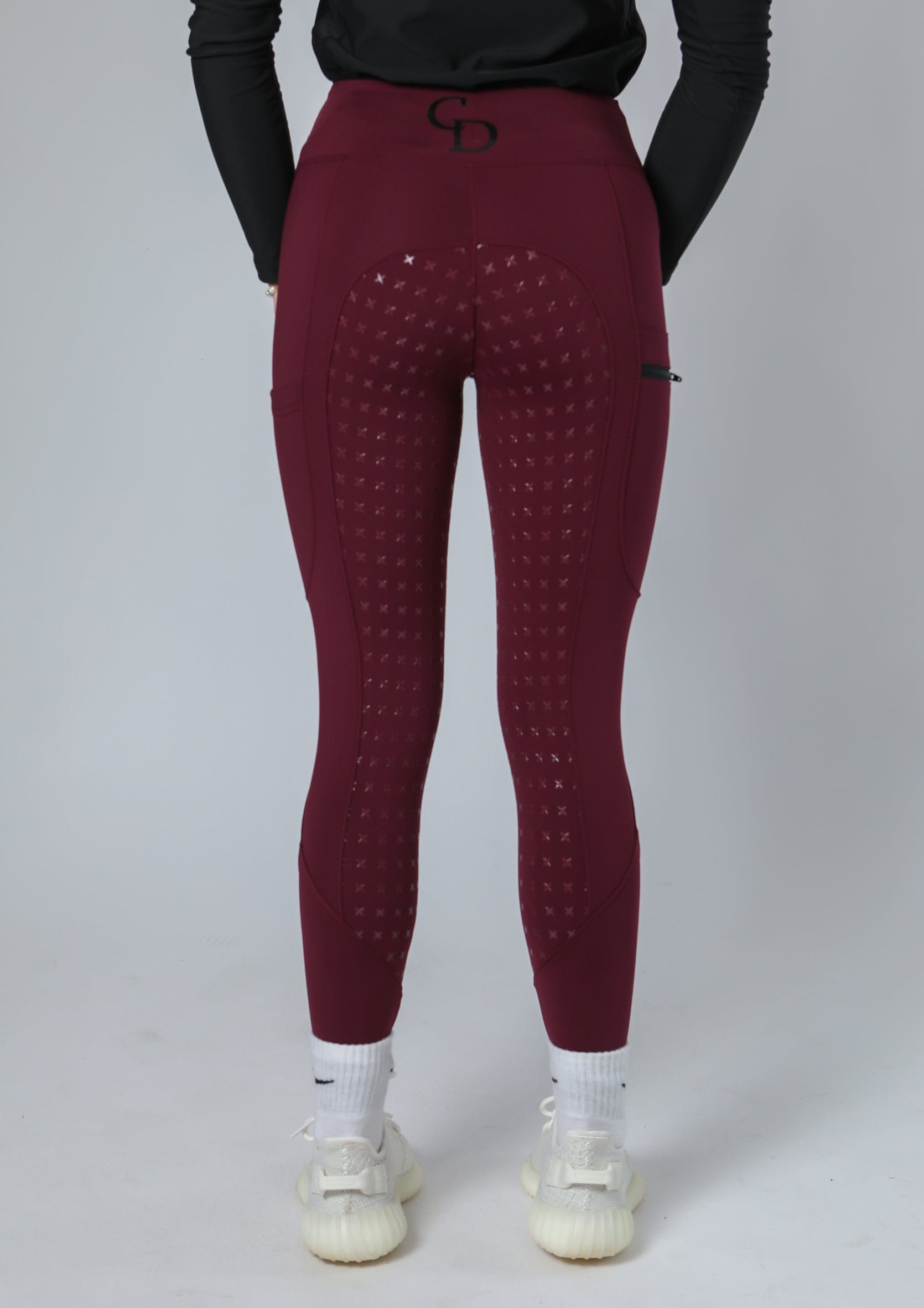 Thermal Performance Reitleggings mit Vollbesatz (Weinrot)