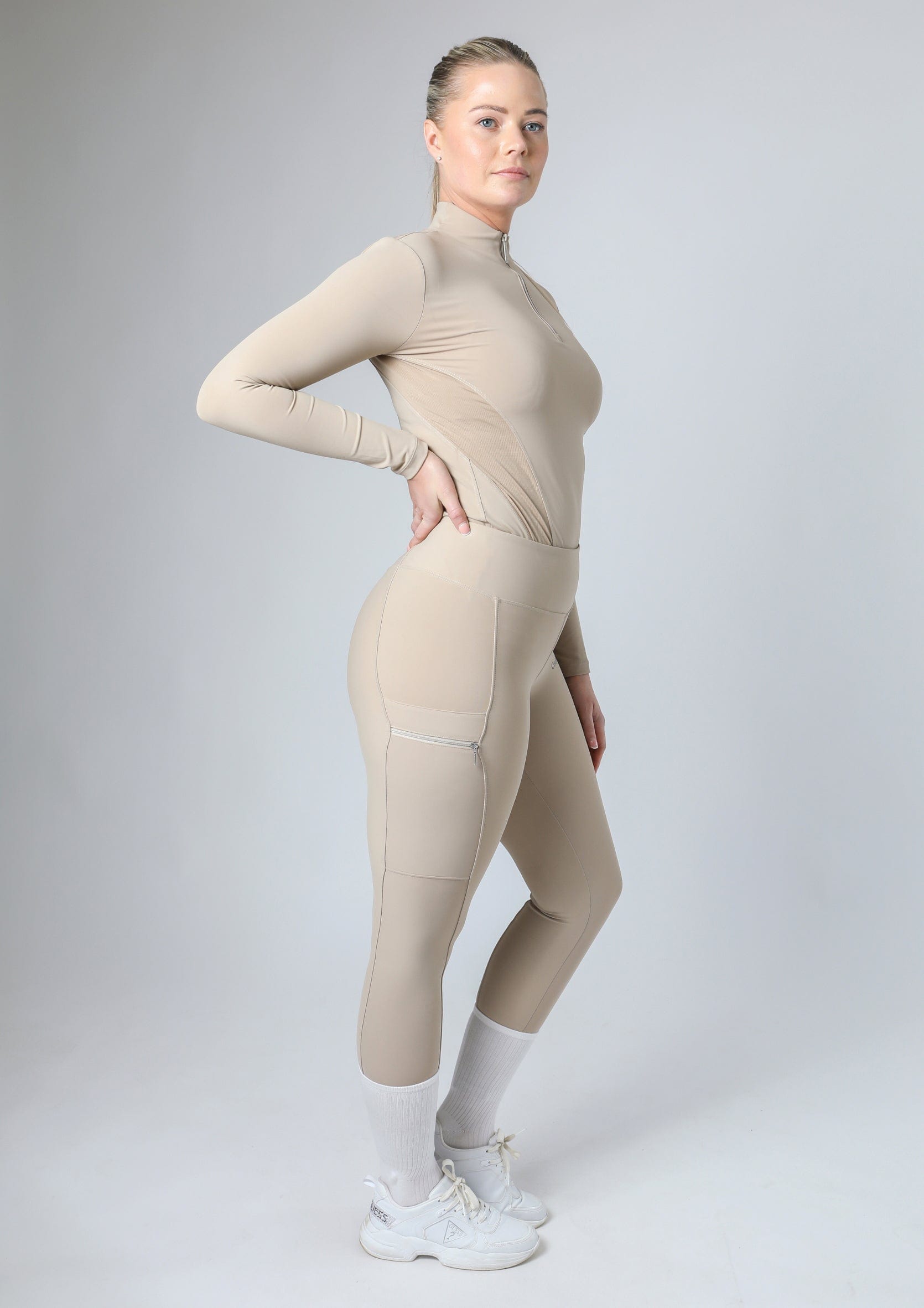 Classic Pull On Riding Leggings (Beige)